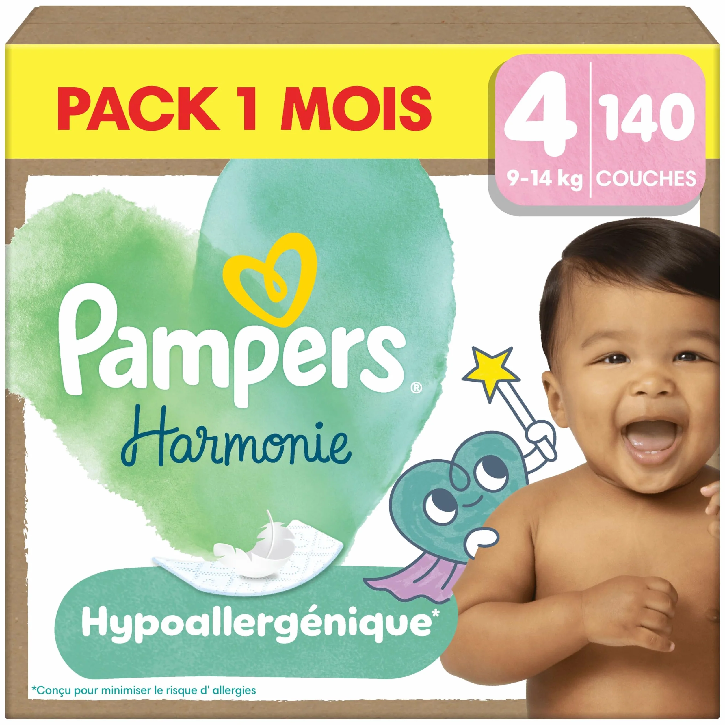 Pampers Harmonie Couches Édition Limitée Taille 4 140 Couches 9kg-14kg