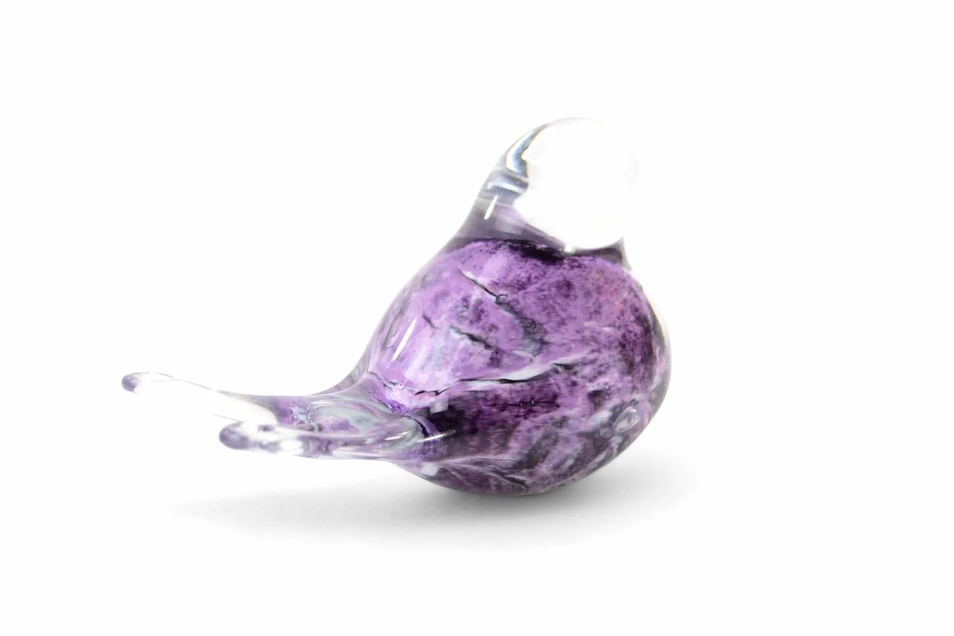 Mini urne oiseau violet feuille d'or - Urne de luxe pour chien chat humaine