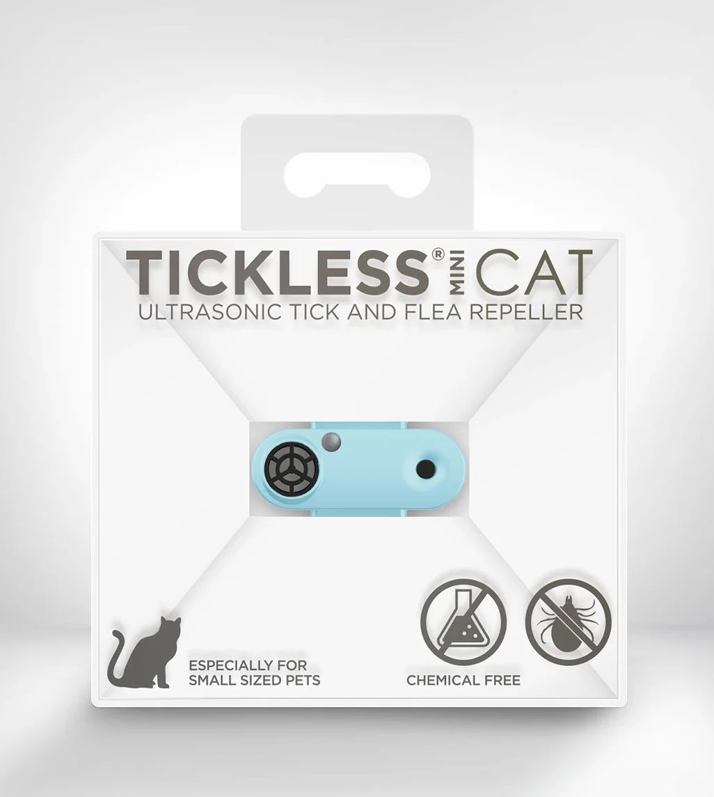 Tickless Mini Cat Répulsif Ultrason Anti-tiques Puces Rechargeable Bleu