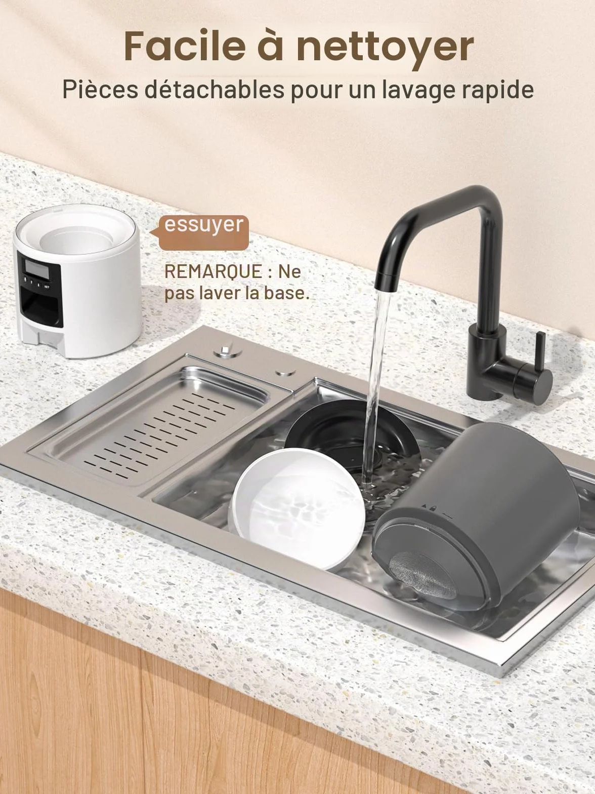 Distributeur Croquettes Chat Automatique 4L Programmable 6 Repas Fonction Vocale 10s Réservoir Hermétique