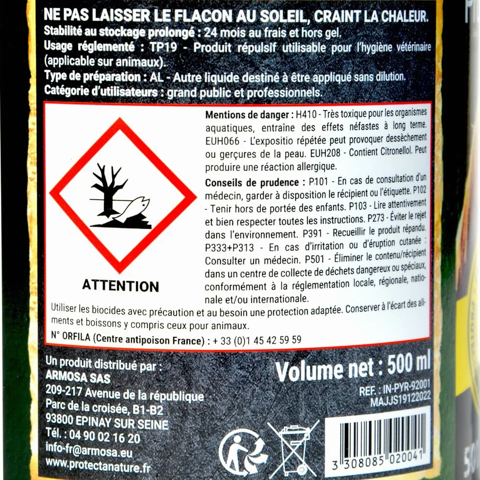 Protection Anti Mouches et Parasites pour Chevaux - Pot 500 ML Gel