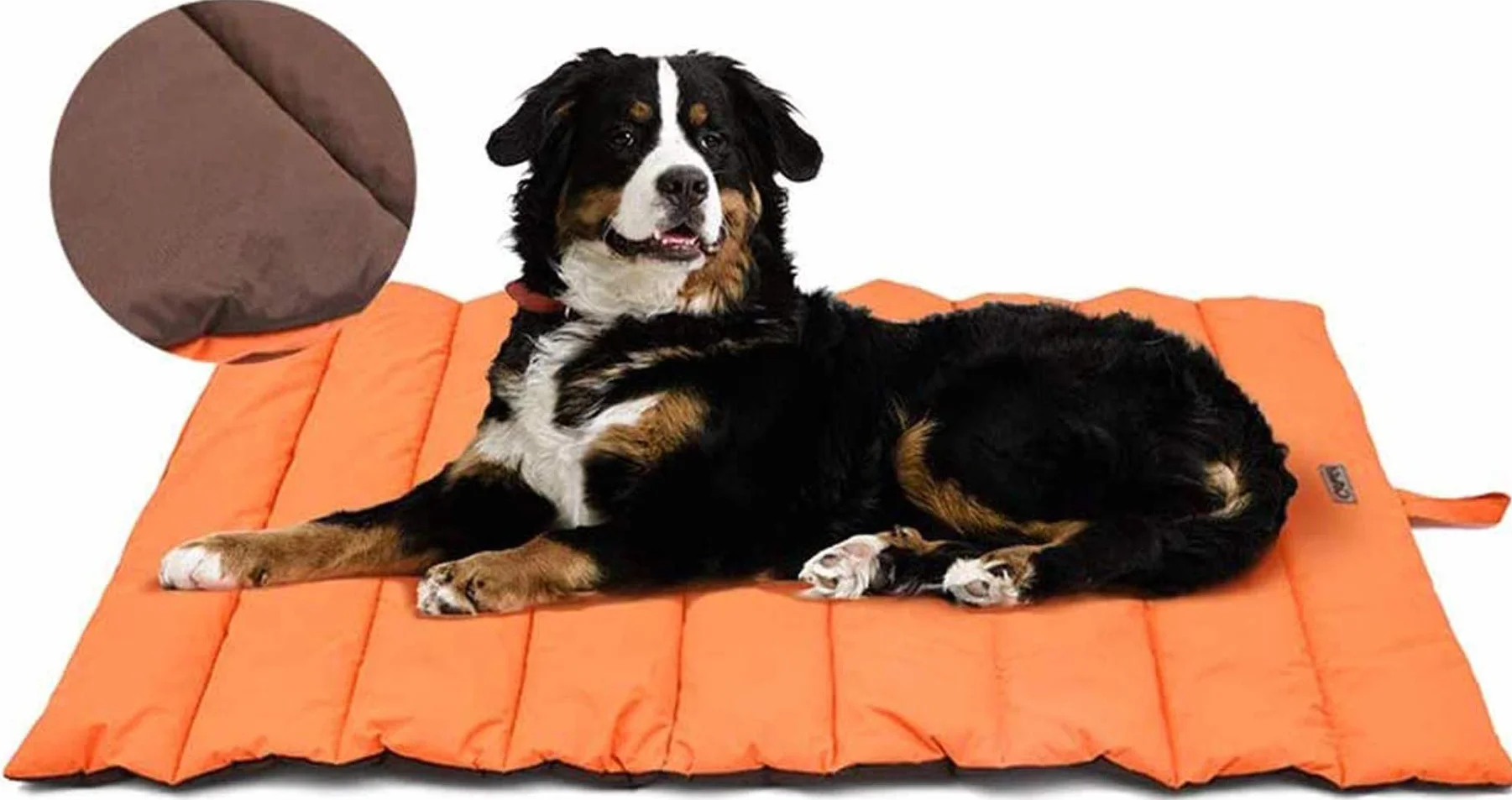 Tapis imperméable pour chien lavable antistatique pliable 110x68 cm orange marron