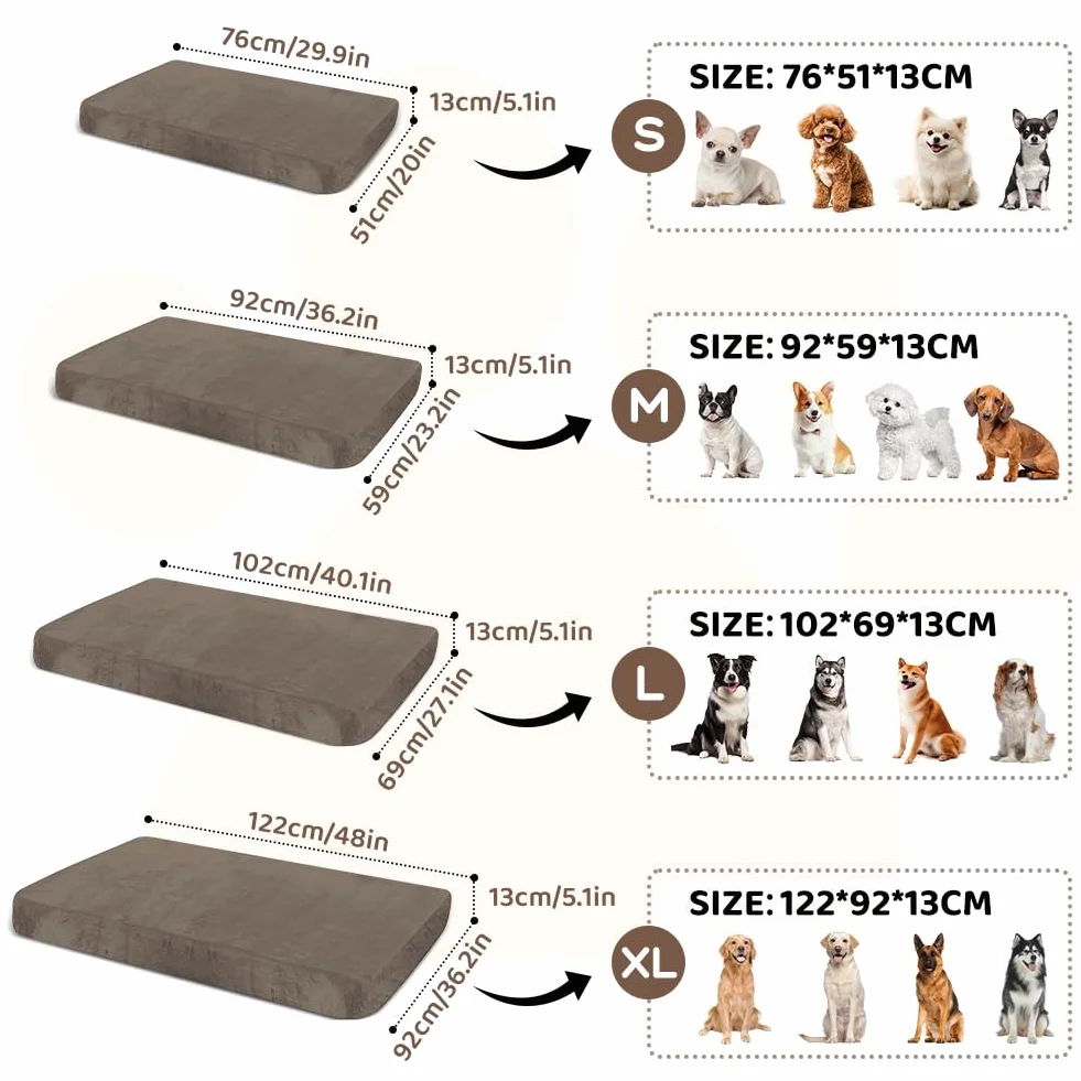 DUJUIKE Housse de Remplacement pour Chien imperméable en Velours Lavable (Café, M)