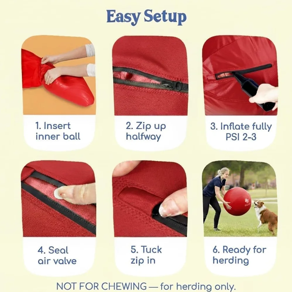 Race&Herd Balle de troupeau originale de 55,9 cm pour chiens — Balles pour | Balle de troupeau moyenne pour berger australien, Border Collie, Corgi et Blue Heeler, exercice en plein air instinct