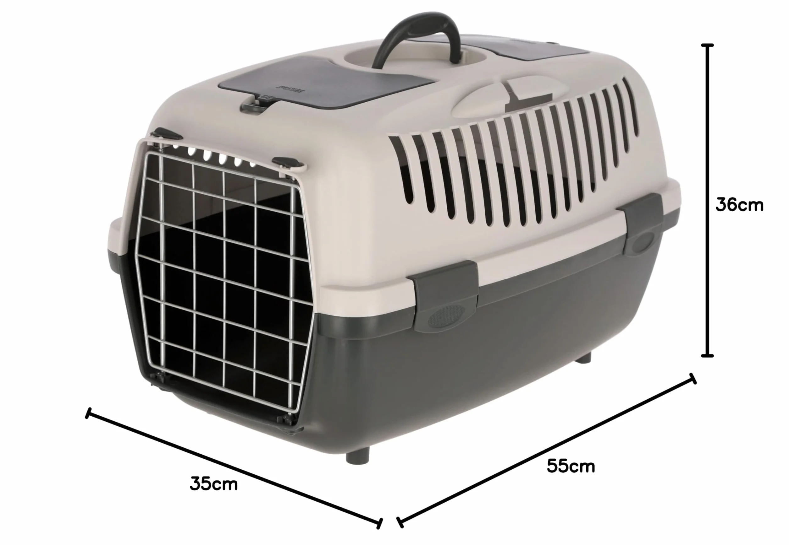 Kerbl Chien Box de Transport Gulliver 55x36x35 cm Gris