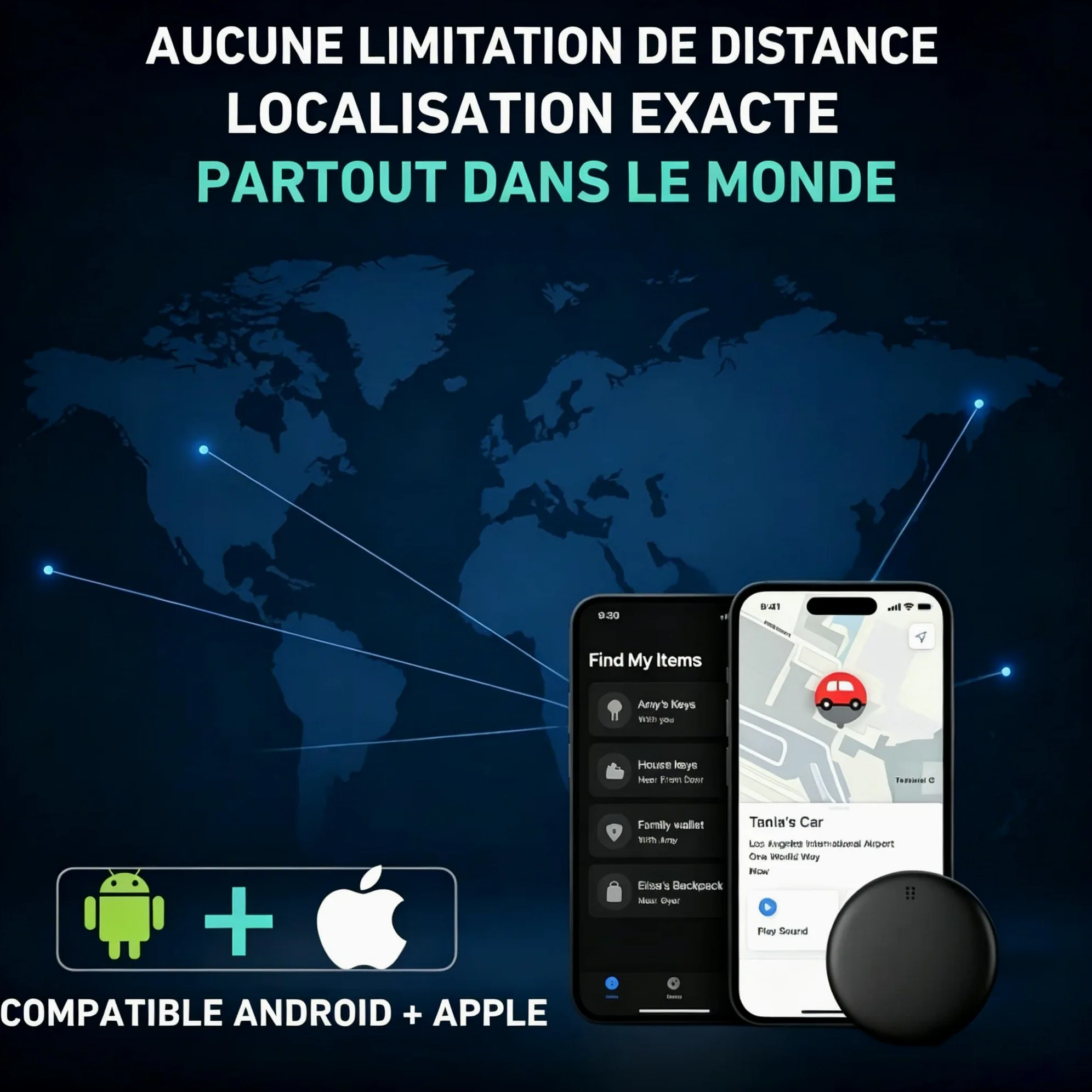 Vitivie GP90 - Tracker GPS précis sans abonnement (Apple)