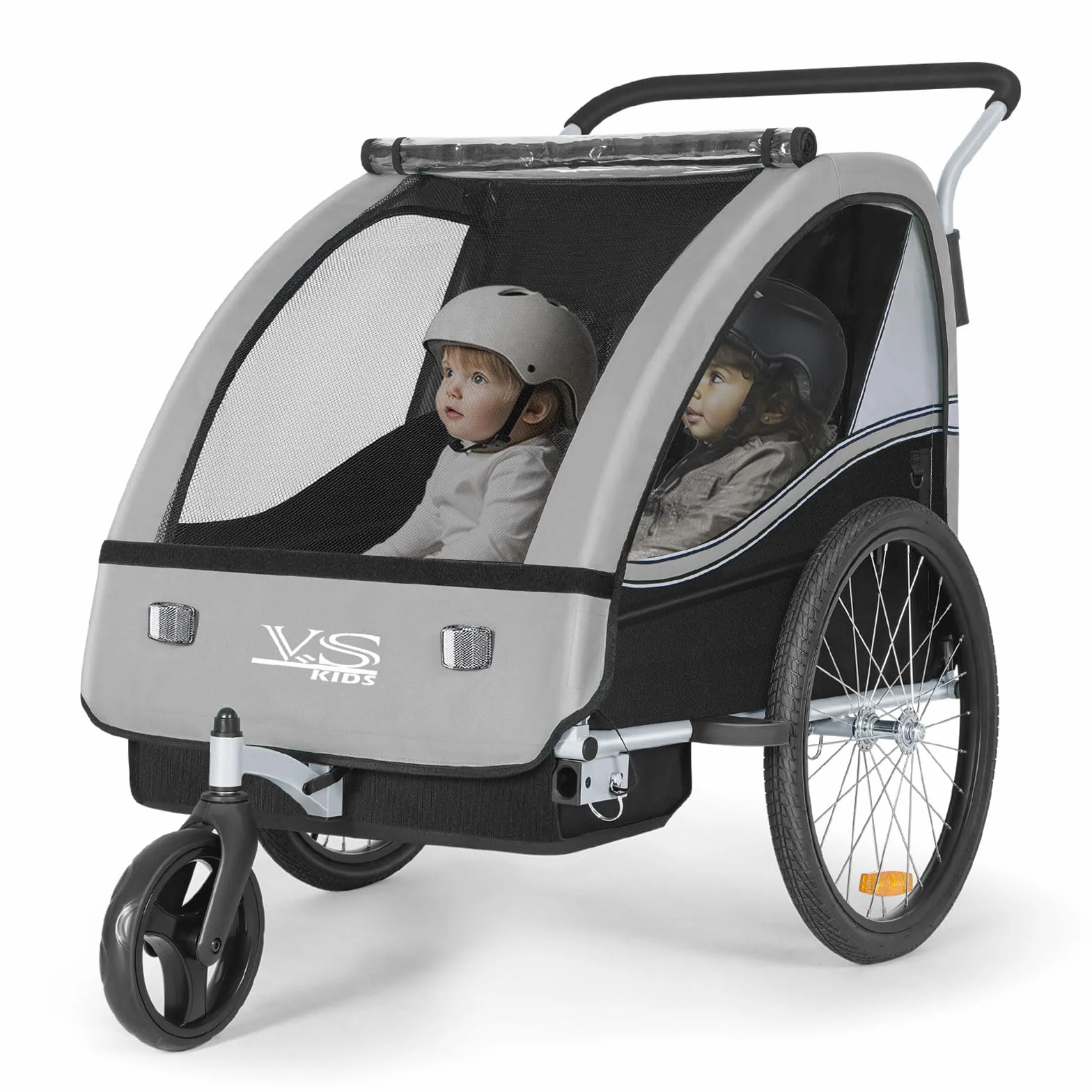 Tiggo Remorque pour Enfants 2 en1 Vélo Poussette Buggy 360° Roue Avant Ceinture Sécurité 5 Points
