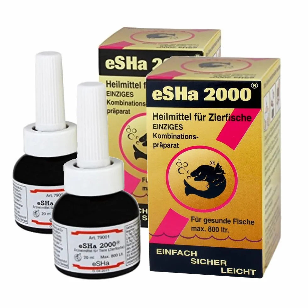 Generisch Esha Esha2000 Double Pack 2 x 20 ml pour 1600 litres Effet à large spectre contre les champignons, la pourriture des nageoires et les infections bactériennes de la peau