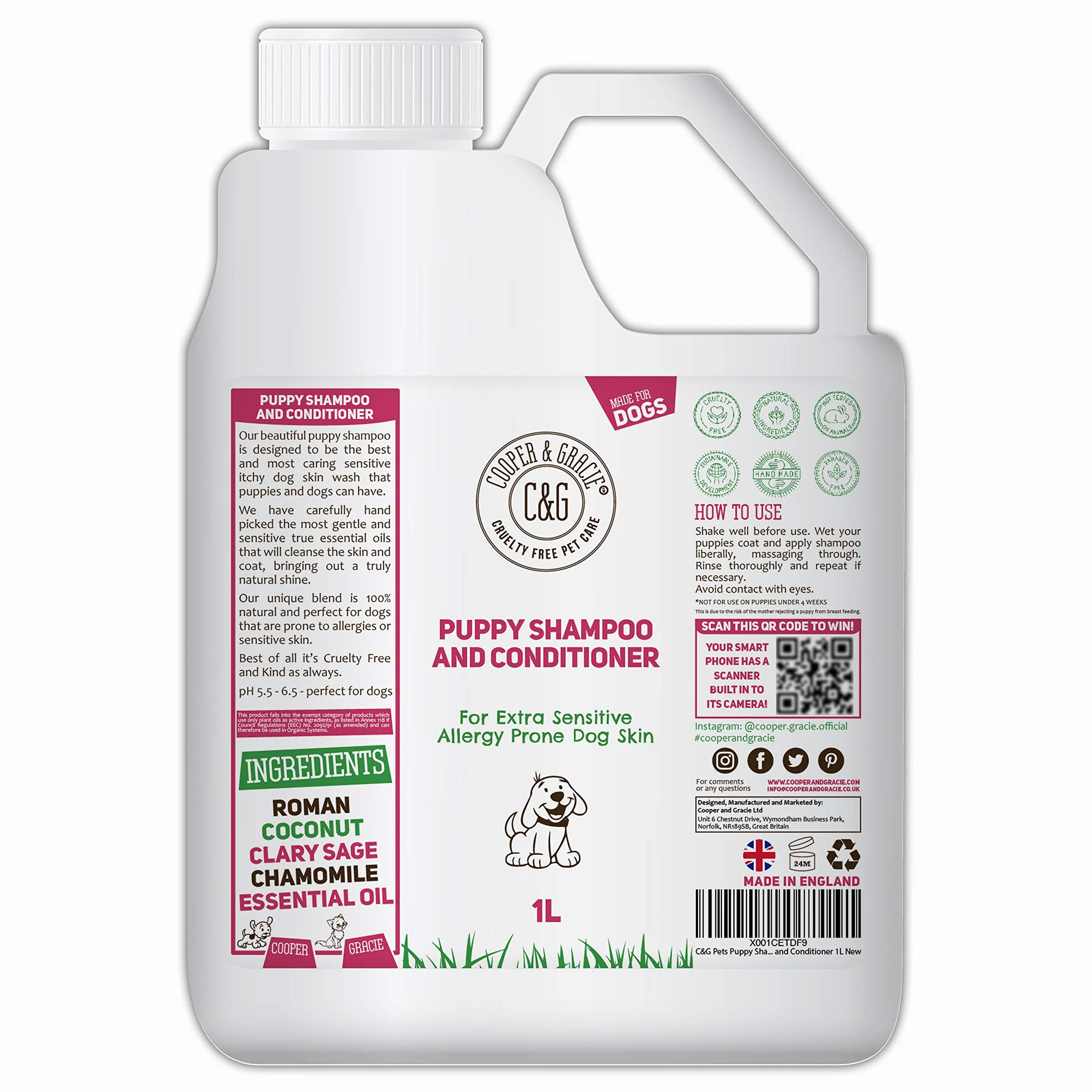 C&G Pets Shampoing et après-shampoing pour chiot 1 l