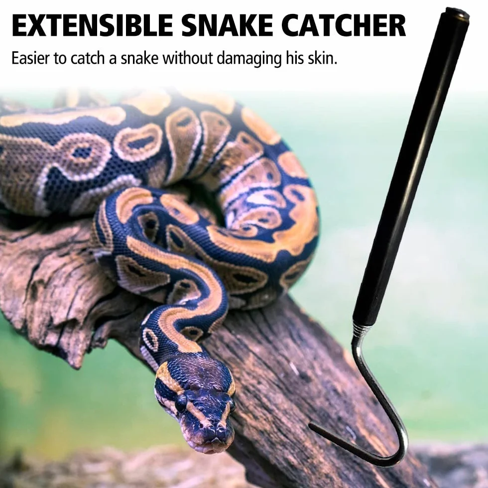 DONGKER Crochet de Serpent Pliable en Acier Inoxydable 66 cm pour Capture de Serpents Jusqu'à 0,9 Kg