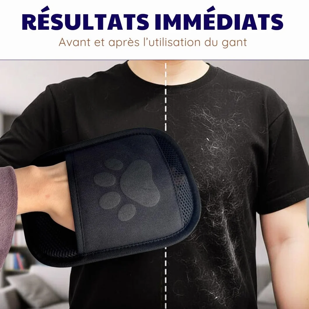 Gant Anti Poils Animaux électrostatique réutilisable Nettoyage Chien Chat