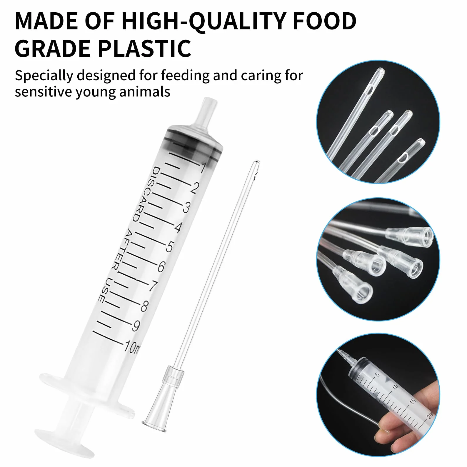 Seringue d'Alimentation 10ML pour Oisillons Oiseaux Plastique avec Aiguille Alimentaire Animaux Gavage