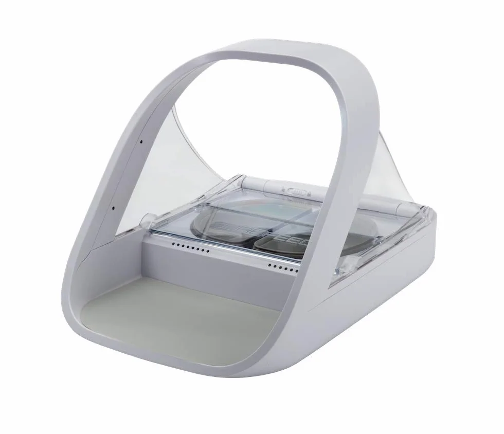 Sure PetCare Distributeur de Nourriture Connect à Puce électronique SureFeed, Compatible RFID, Application Mobile, Blanc