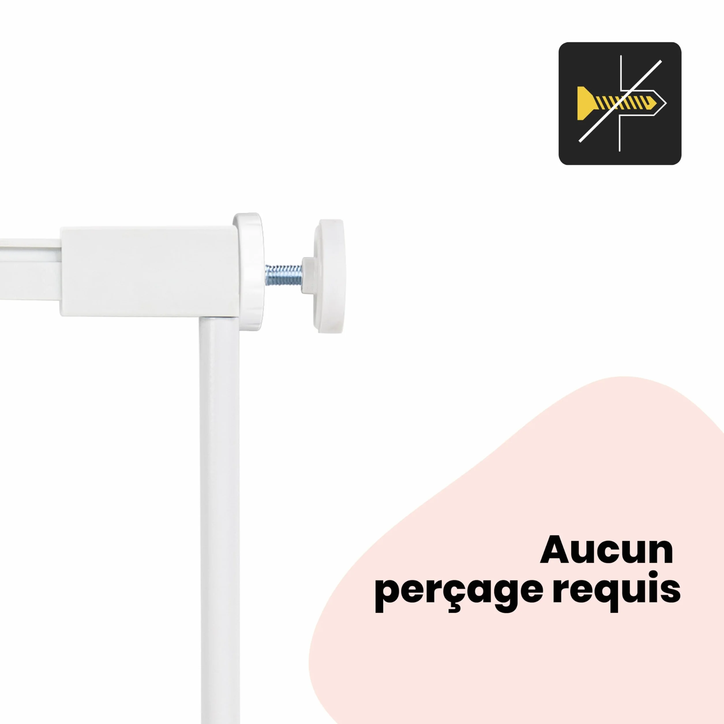 Safety 1st Easy Close Metal Rallonge de barrière 7 cm Sans perçage Blanc