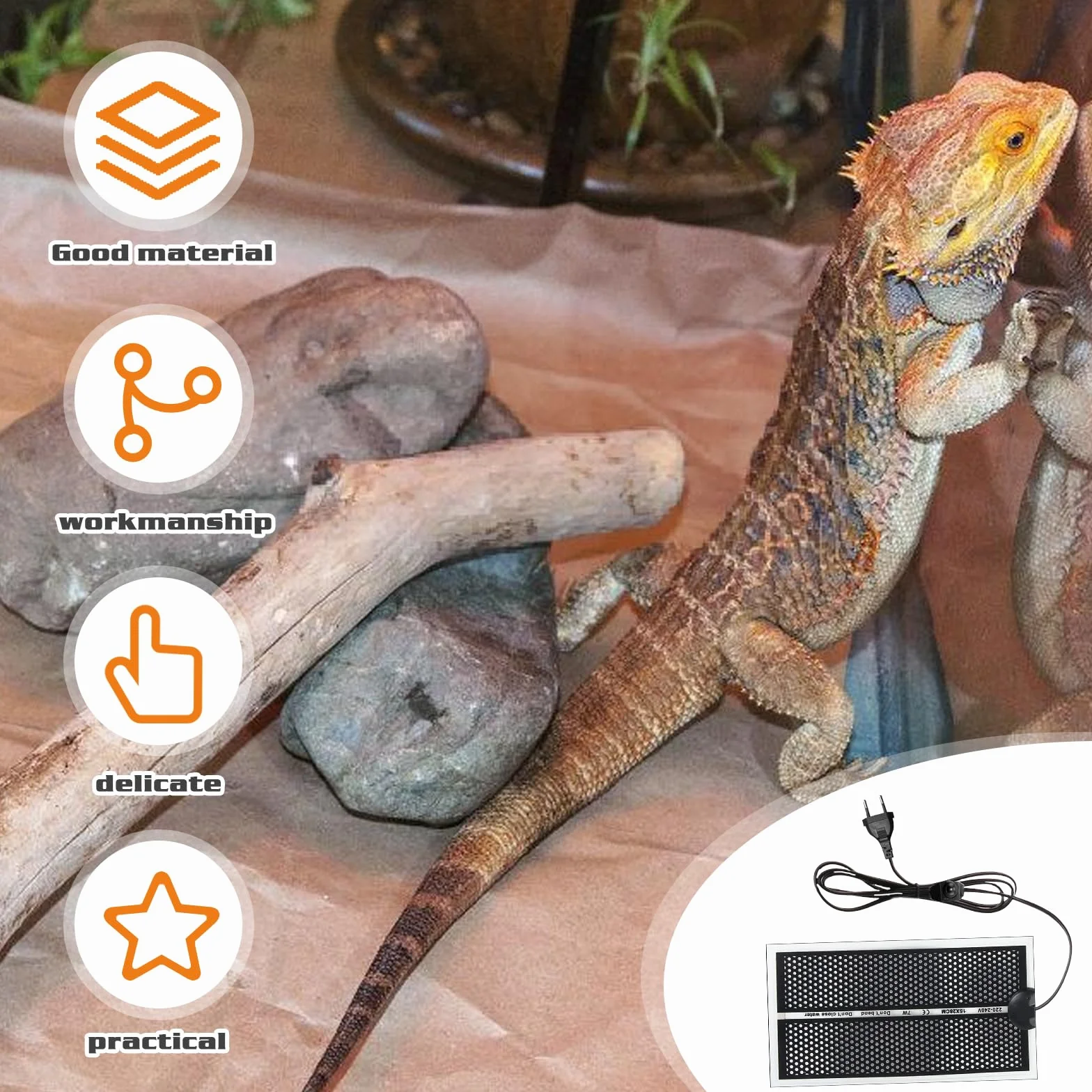 SPORWAY Tapis chauffant pour reptile 2 pièces avec régulateur de température pour terrarium