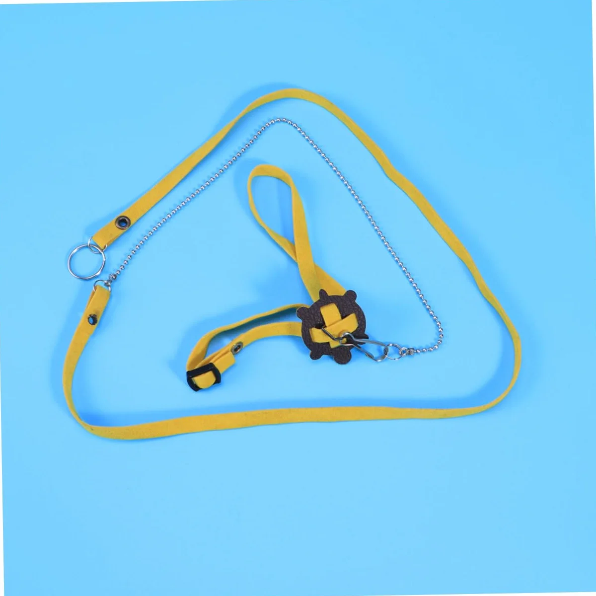 Harnais Réglable pour Reptiles et Tortues avec Laisse Extérieure pour Lézards - Accessoire Promenade Sécurisée Jaune