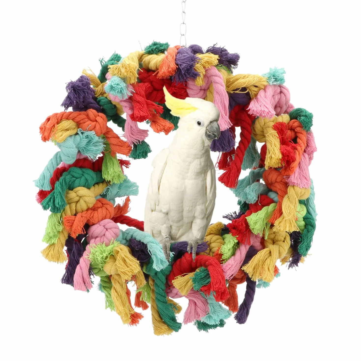 Hypeety Pet Bird Coton Bague Jeu d'exercice à mâcher Coton Snuggle Bague Bird Toy