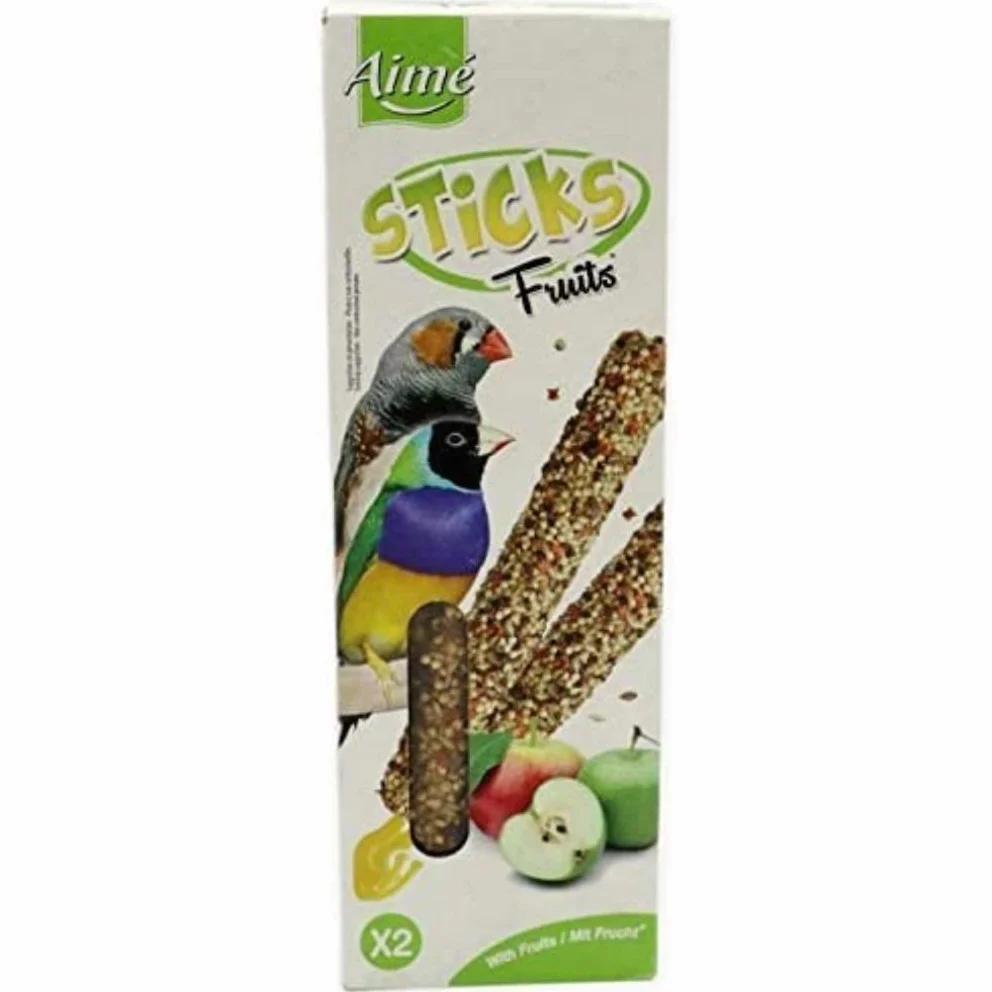 Aime Baguettes aux Fruits pour Oiseaux Exotiques 2 Baguettes Croustillantes
