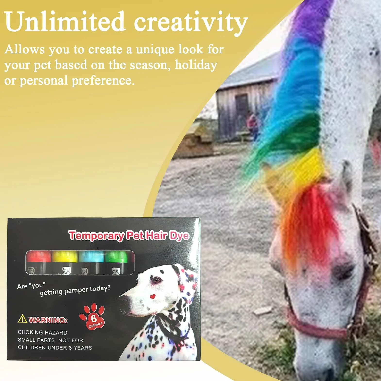 Marqueur de peinture lavable pour animaux de compagnie | Teinture temporaire non toxique pour chiens, chats, chevaux et bétail