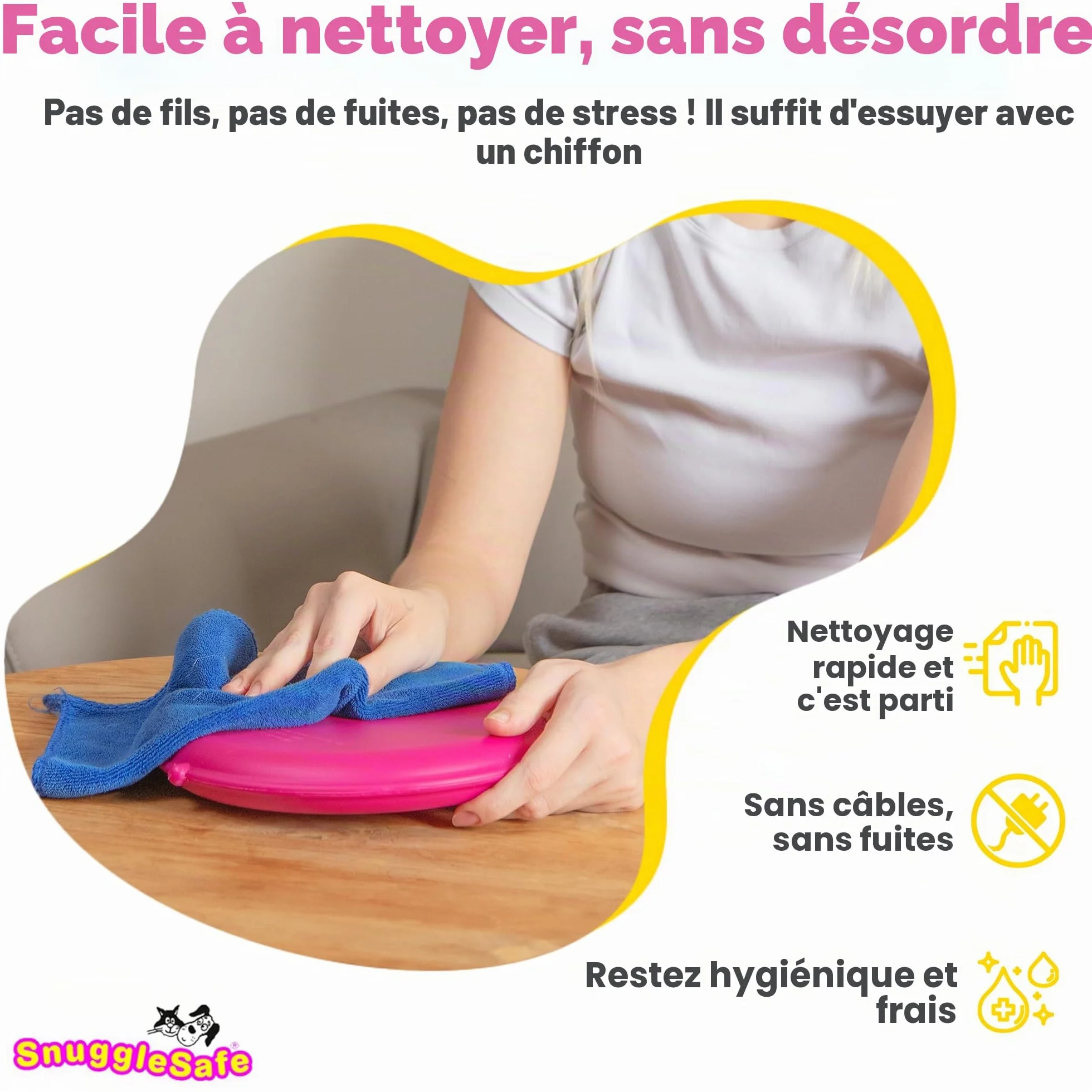 SnuggleSafe Coussin Chauffant Micro-Ondes pour Animaux - Disque Chauffant Résistant aux Morsures et à l’Eau - Jusqu’à 10 Heures de Chaleur