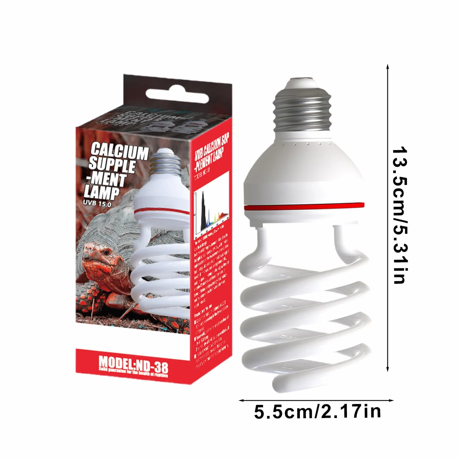 Lampe Chauffante 26W UVB Jour pour Dragon Barbu Tortue Serpent Grenouille Gecko Terrarium