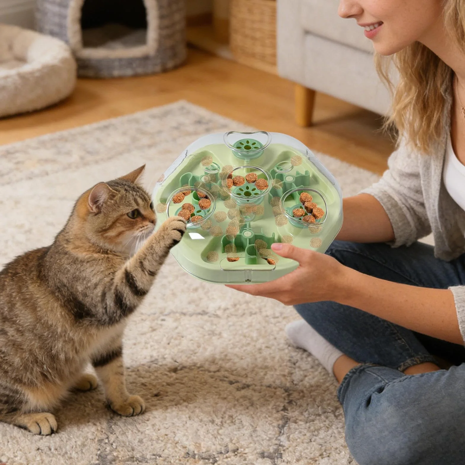 Puzzle À Pour Chien d'Intelligence avec Distributeur de Croquettes | Jouet Interactif à Pour Chien Pour L'Entraînement au Ralenti la Mastication le Domestique et l'Anti-Ennui des