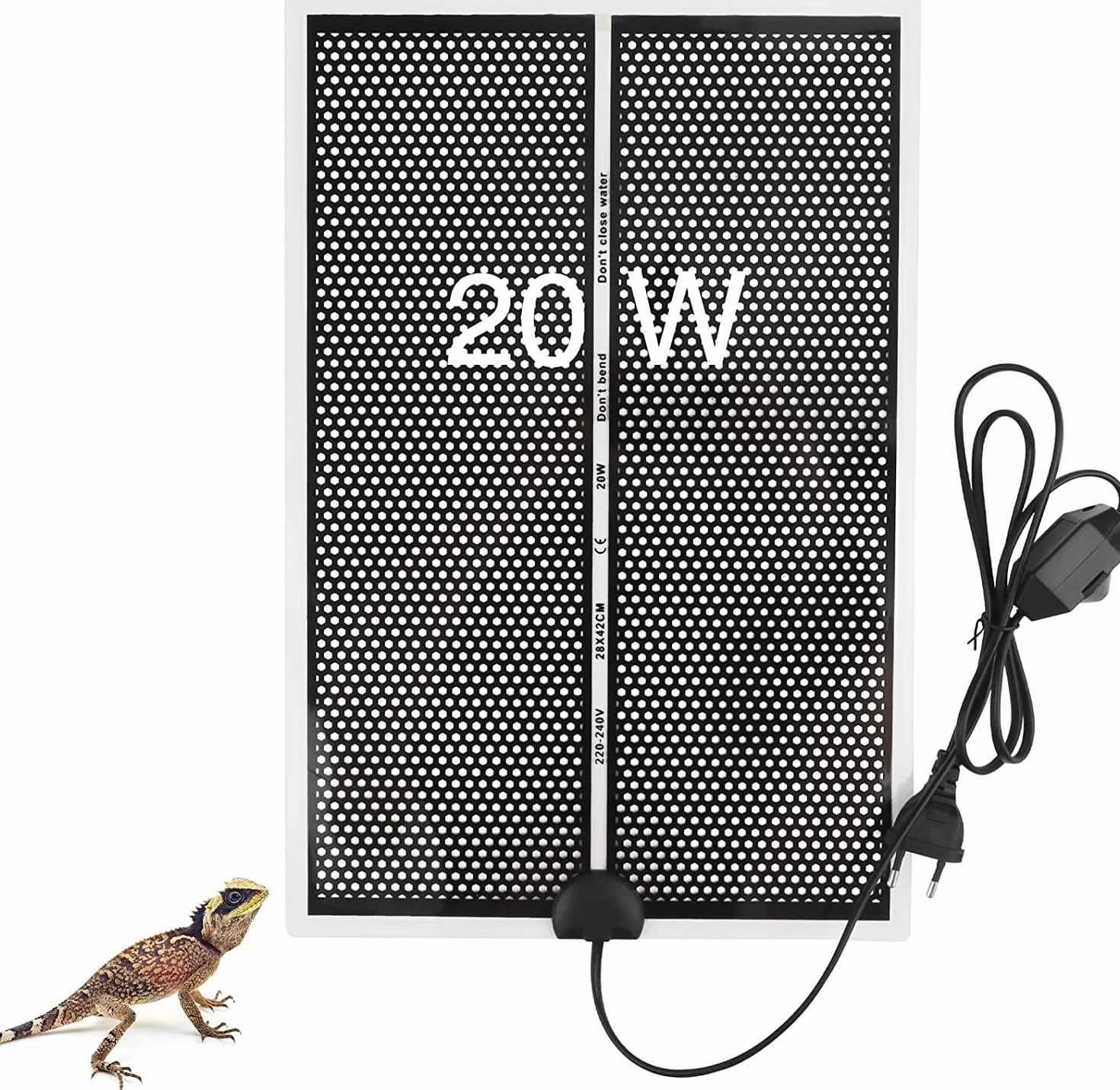 Tapis Chauffant pour Terrarium Reptile 20W 28x42 cm