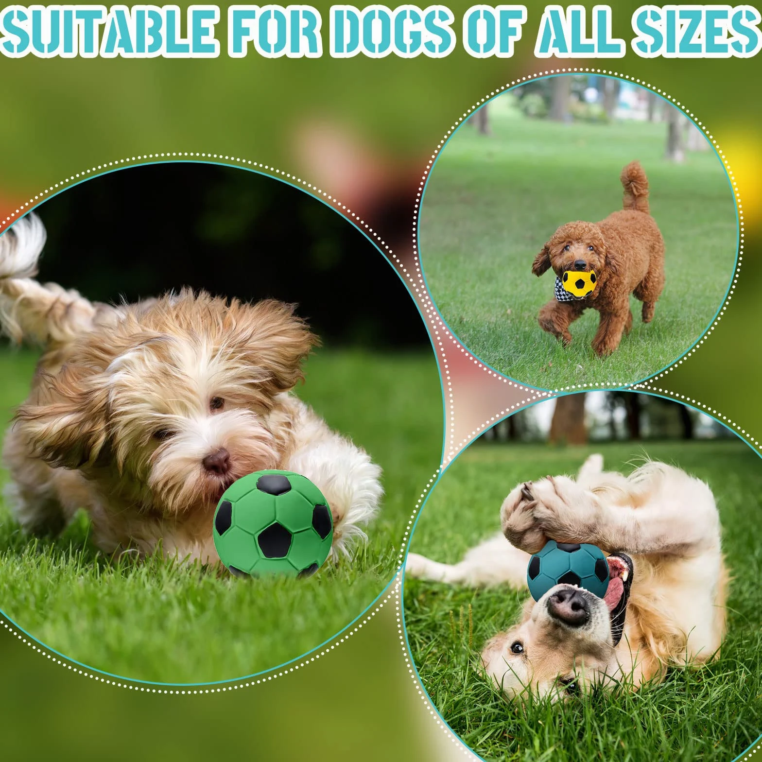 Lot de 9 balles couinantes en latex pour chien de taille moyenne et petite taille