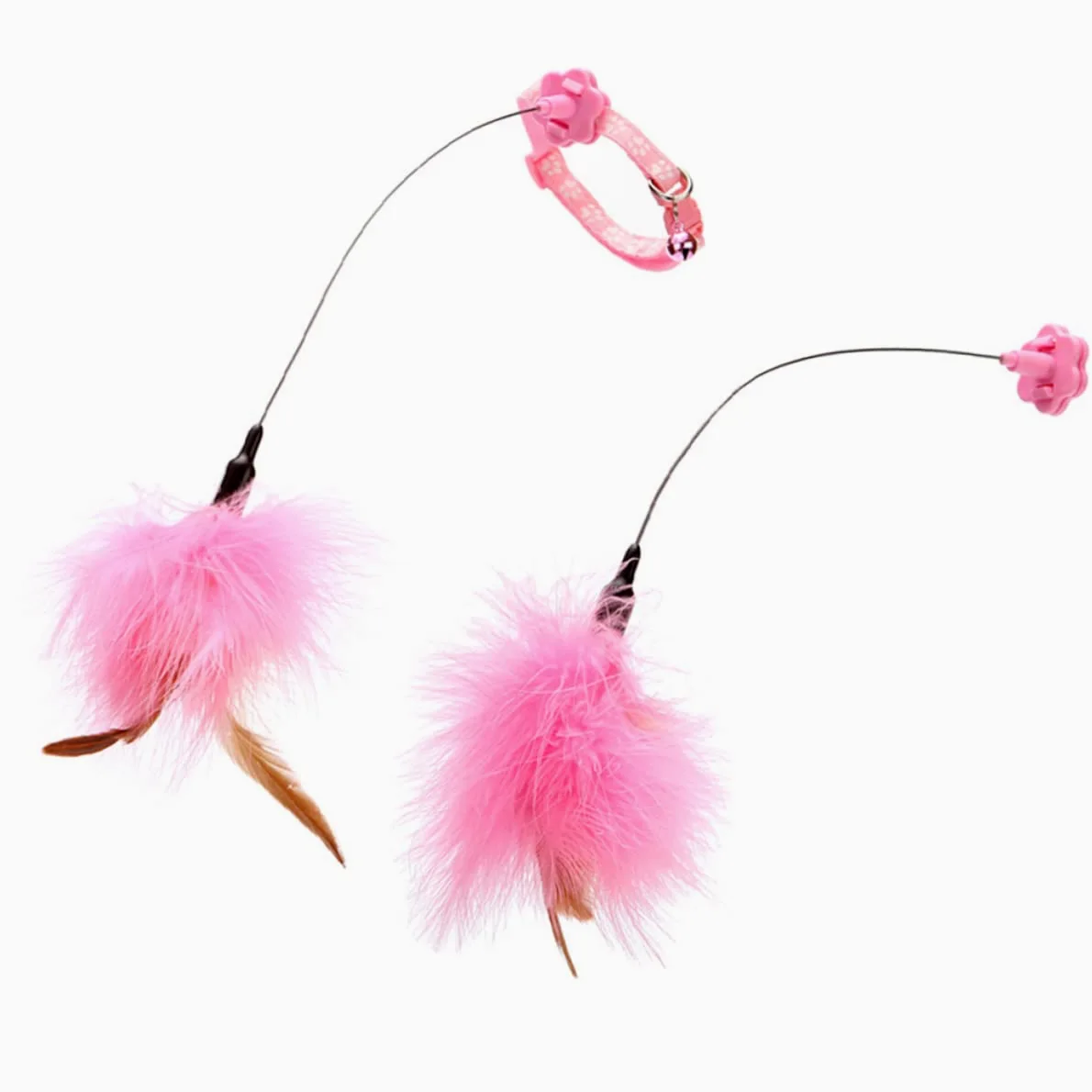 Milisten 2pièces Jouets Interactifs pour Chats avec Plumes Canne à Jouer pour Instinct De Chasse des Félins Idéale pour Jeu Intérieur