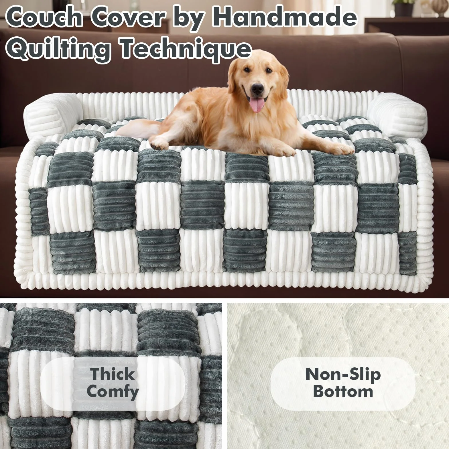 LiveGo Housse de canapé pour Animaux de Compagnie Lavable en Peluche pour Chien et Chat