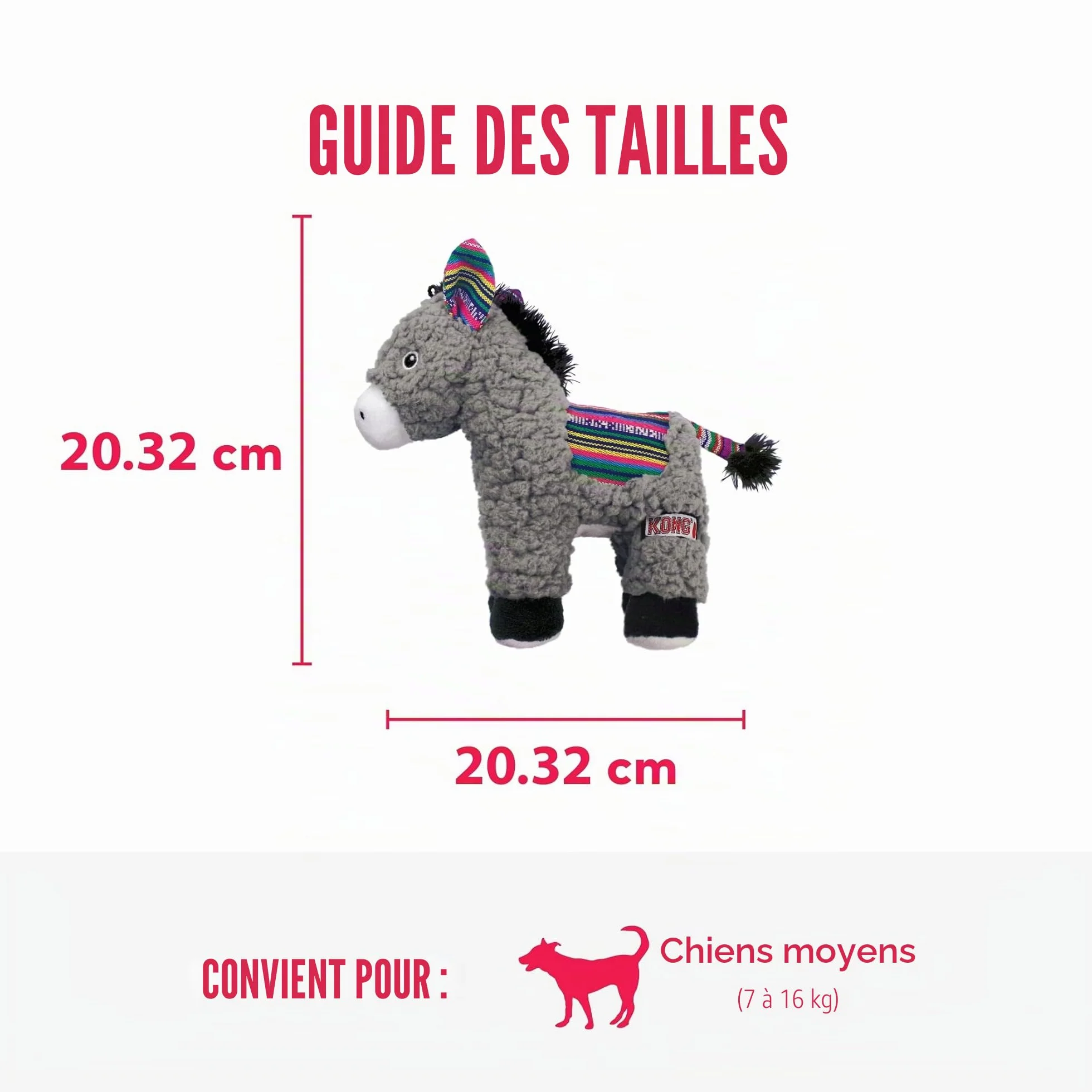KONG Sherps Donkey Jouet pour Chien Taille M
