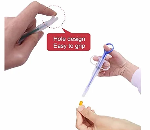 Lance Pilule Chat Distributeur de Pillules avec Pointe Souple Sécurité Réutilisable Plastique Seringue Médicaments Animaux Chats Chiens (Vert)