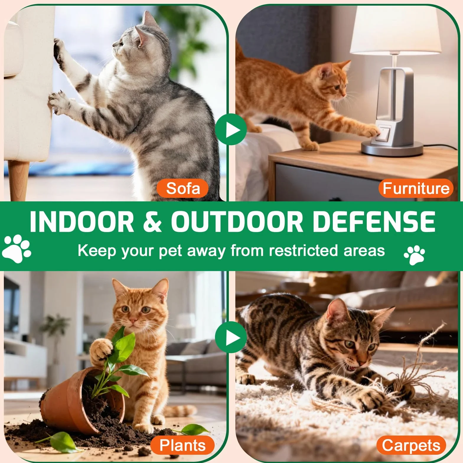 Naturel Répulsif Chat Extérieur Intérieur Spray Anti Griffe Rayure Stop Pipi Non Tachant Protection Meubles Canapé