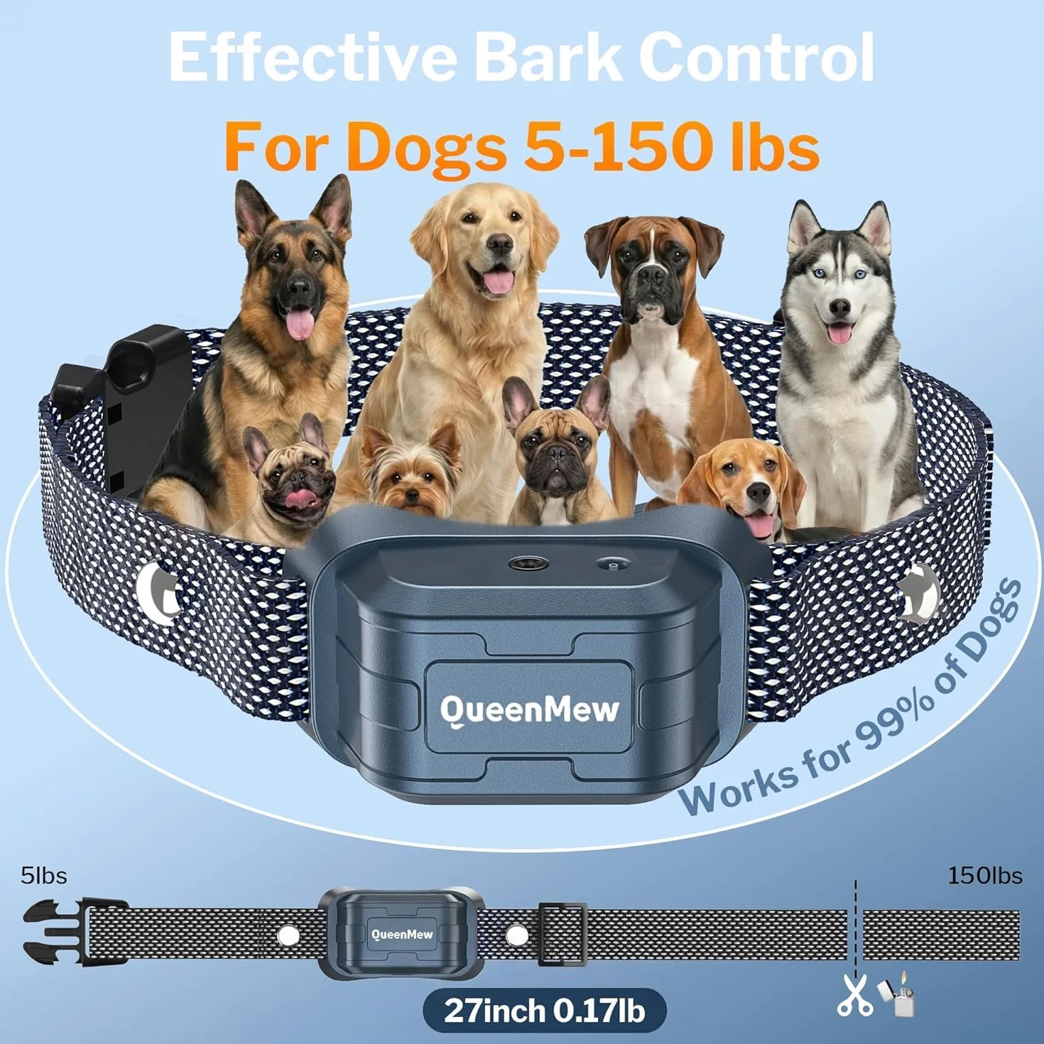 Collier Anti Aboiement Chien Citronnelle Spray, 2 Modes Réglables, Rechargeable Étanche