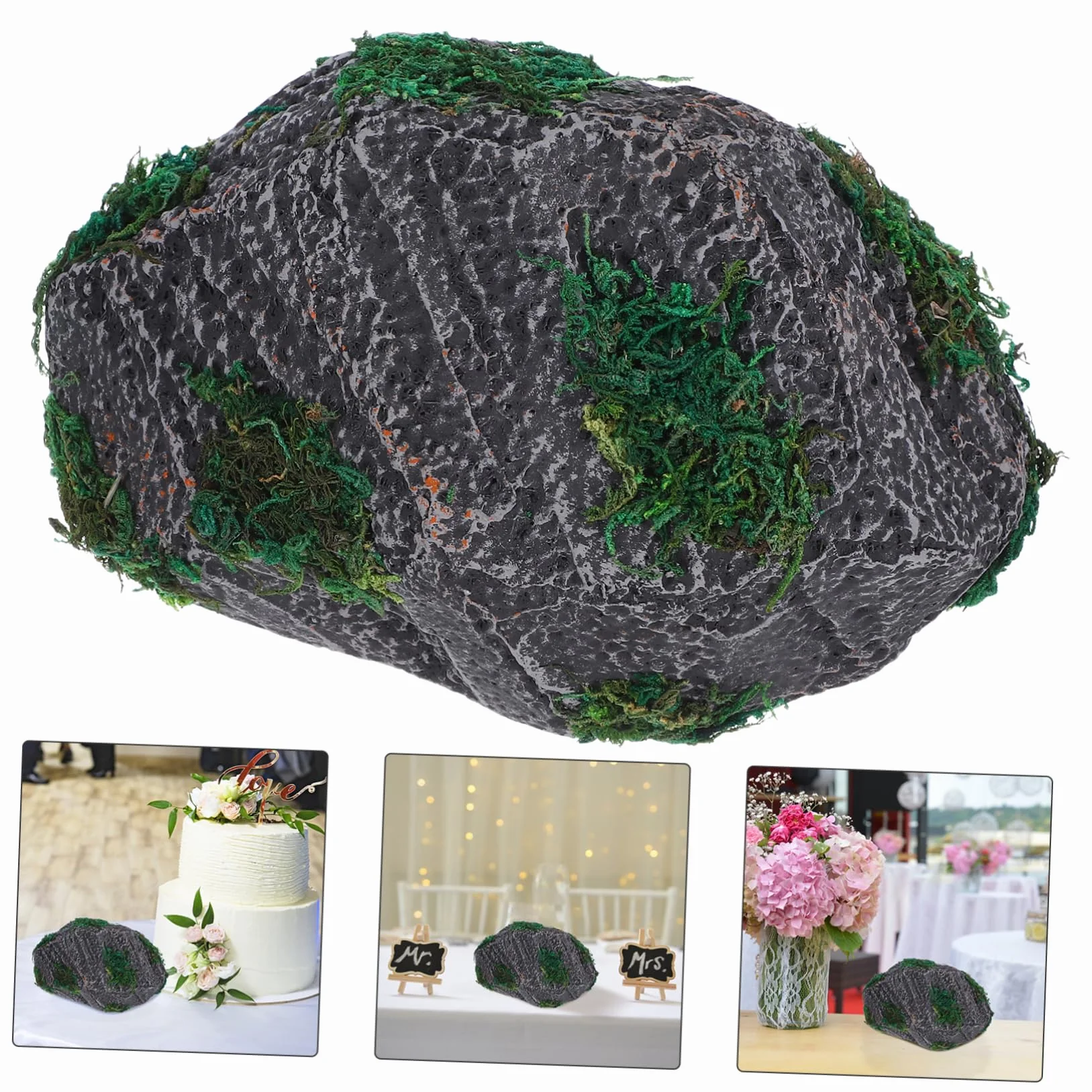Faux Rocher Décoratif Mousse pour Aquarium Terrarium Reptile Cachette Tortue