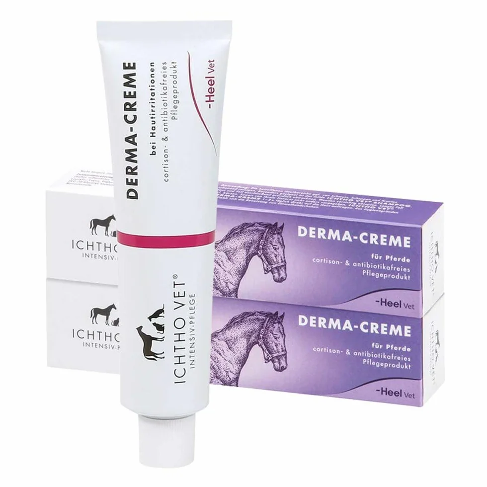 Crème derma pour chevaux soin intensif irritations cutanées sèches fissurées squameuses 2 x 50 g hydratante nourrissante Allemagne