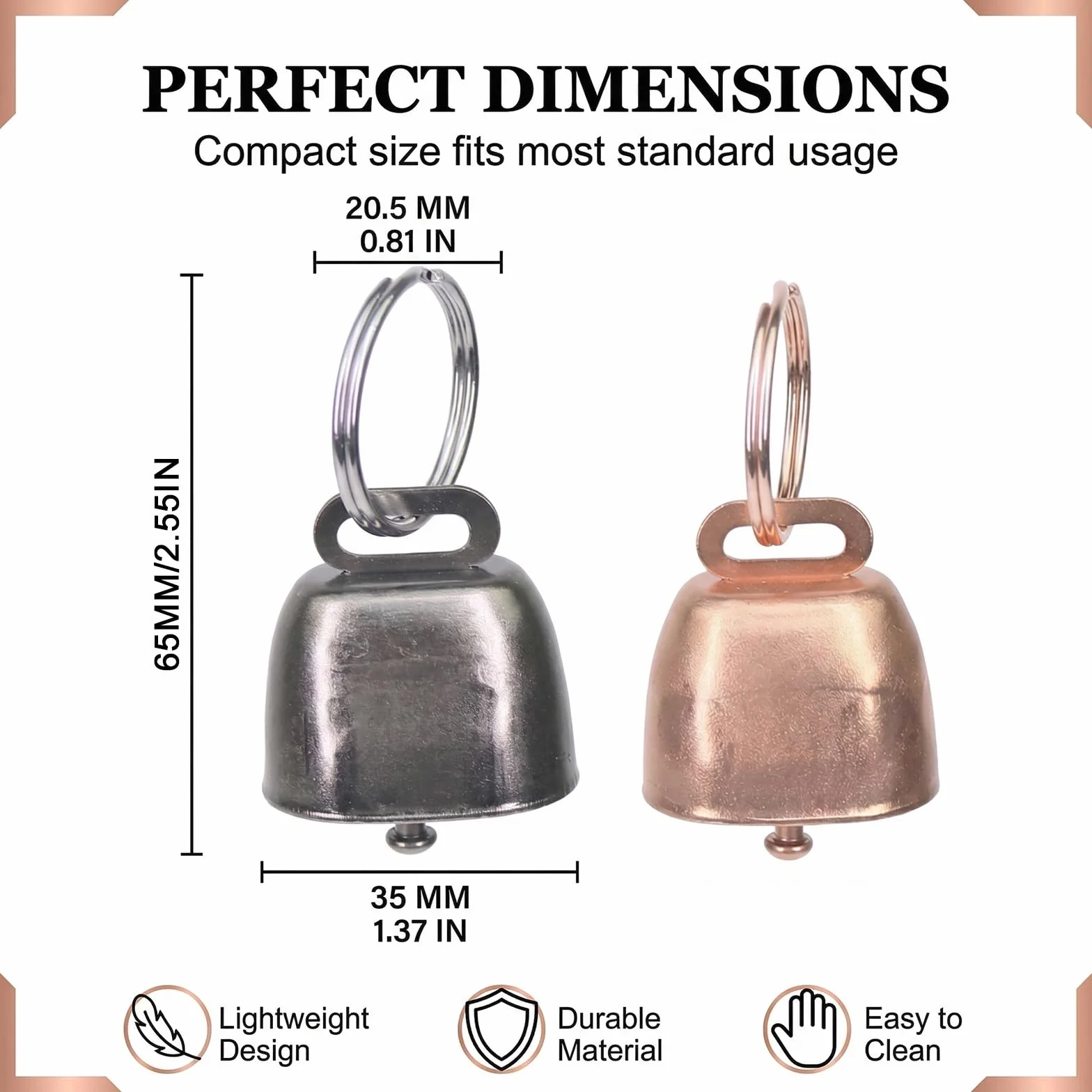 Cloches en Forme de Mouton pour Animaux, Cuivre Bétail Bronze, 4 Pièces