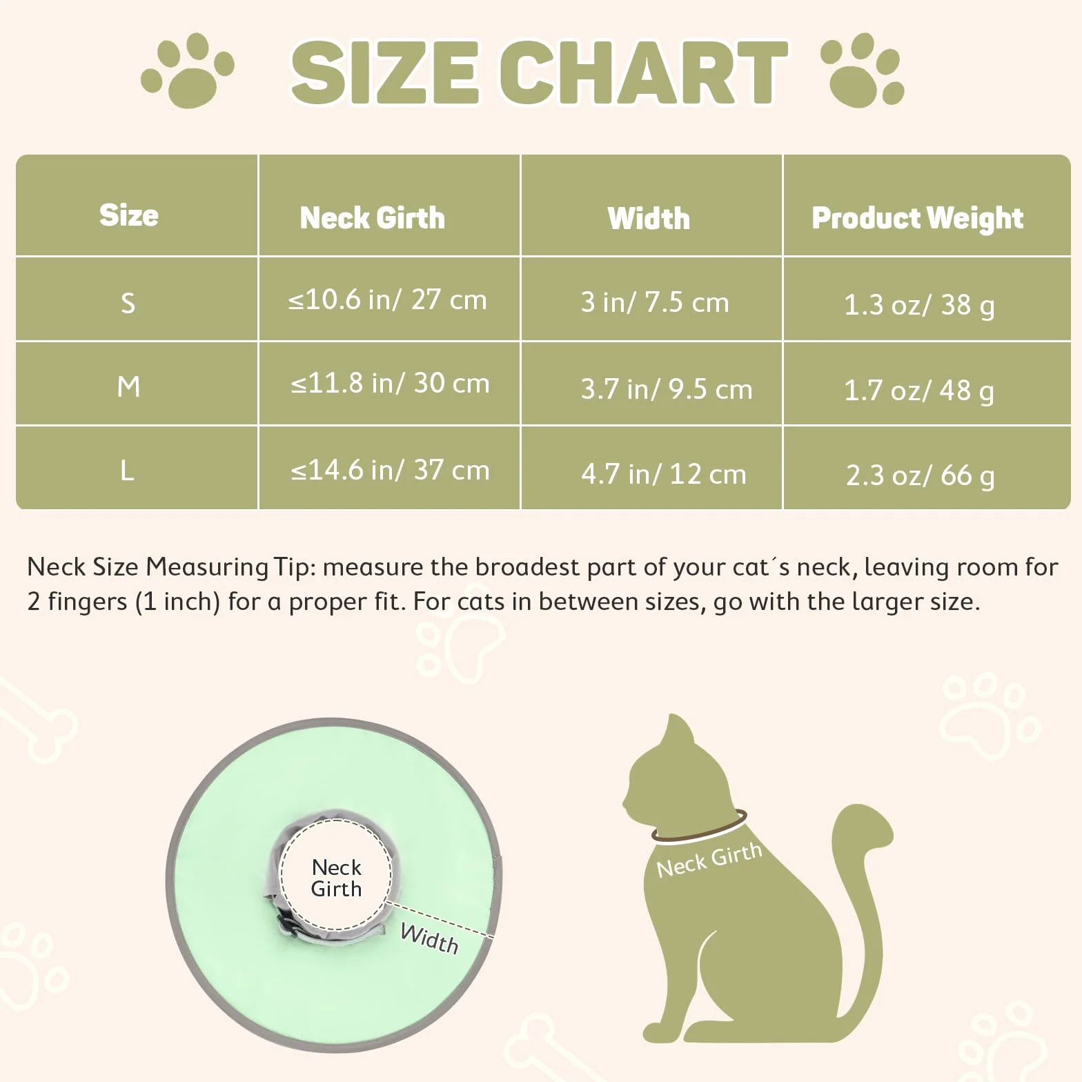 Collerette Anti-Léchage pour Chat Ajustable Pliable Collier Élisabéthain Souple Vert