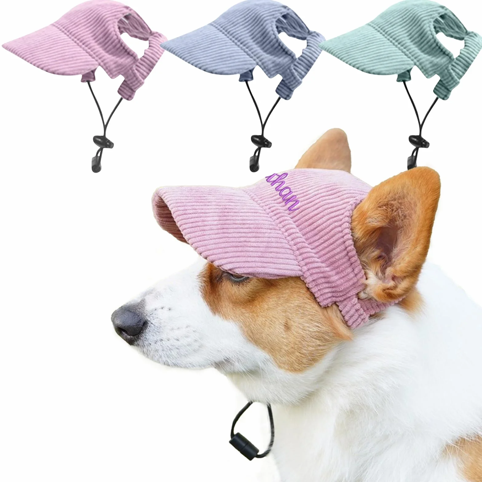 Casquette Chien avec Nom Brodé Personnalisé Chapeau Chien Personnalisée Casquette de Baseball pour Petit, Moyens et Grande Animaux de Compagnie