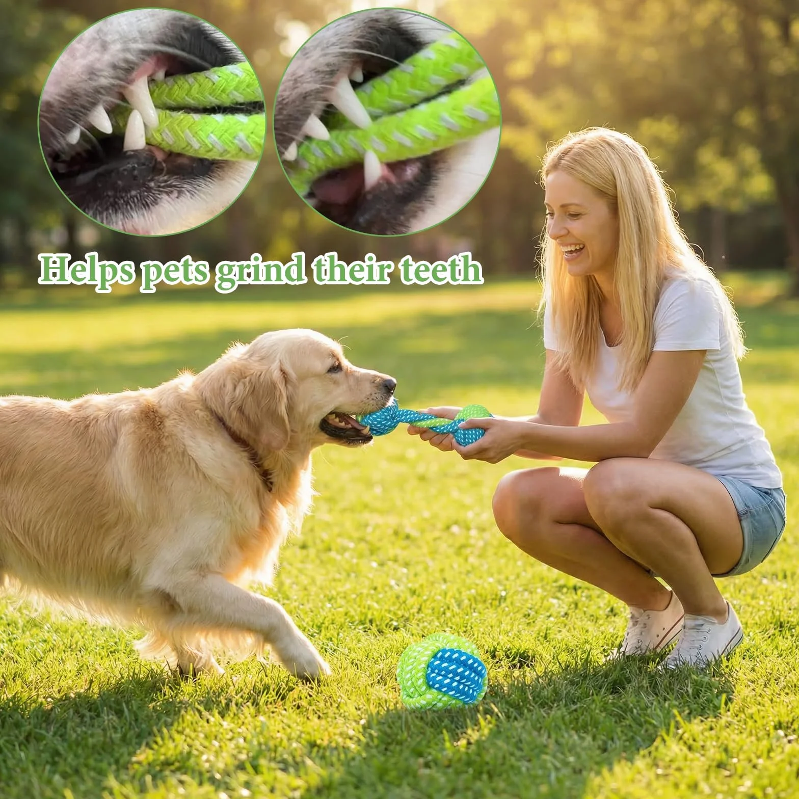 Jouet Chien Corde Interactif Indestructible Coton 26cm pour Chiens Jeux de Traction