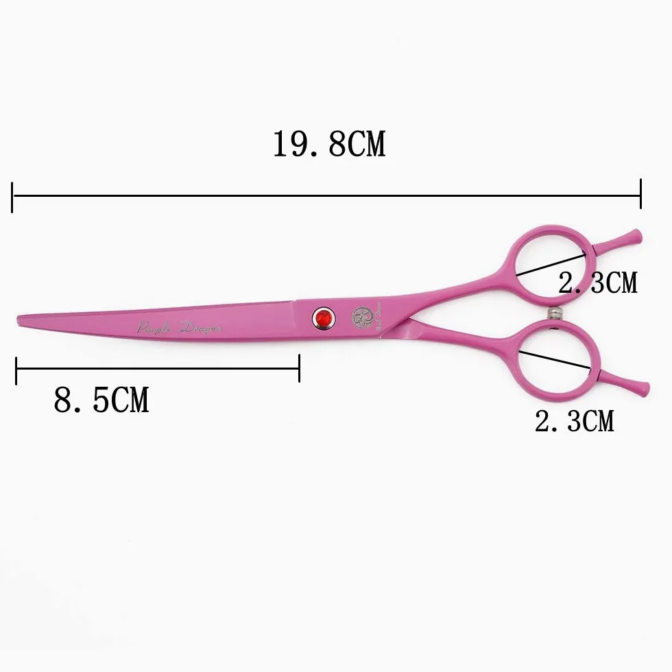 Purple Dragon Lot de 3 ciseaux de toilettage pour chien et chat Rose 17,8 cm