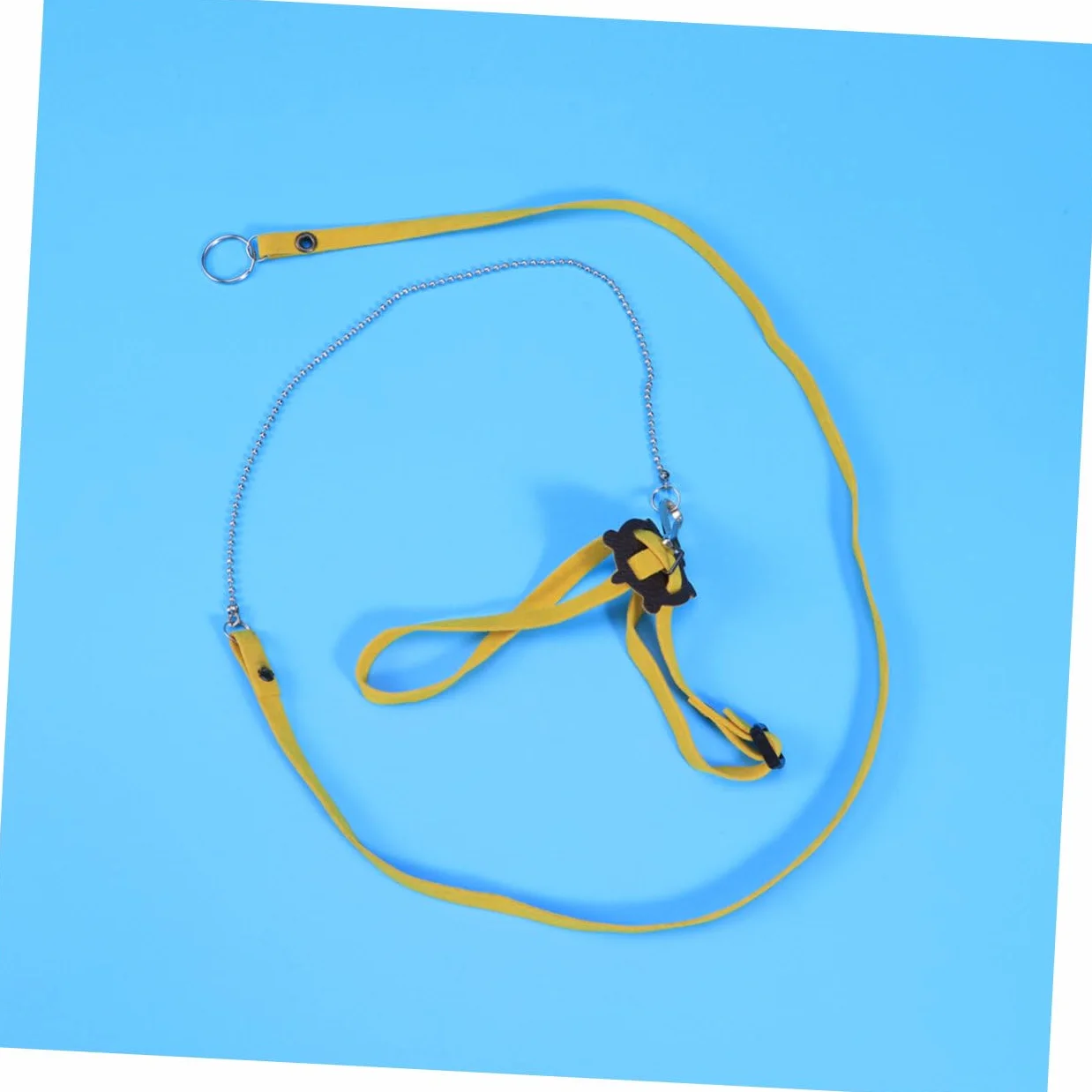 Harnais Réglable pour Reptiles et Tortues avec Laisse Extérieure pour Lézards - Accessoire Promenade Sécurisée Jaune