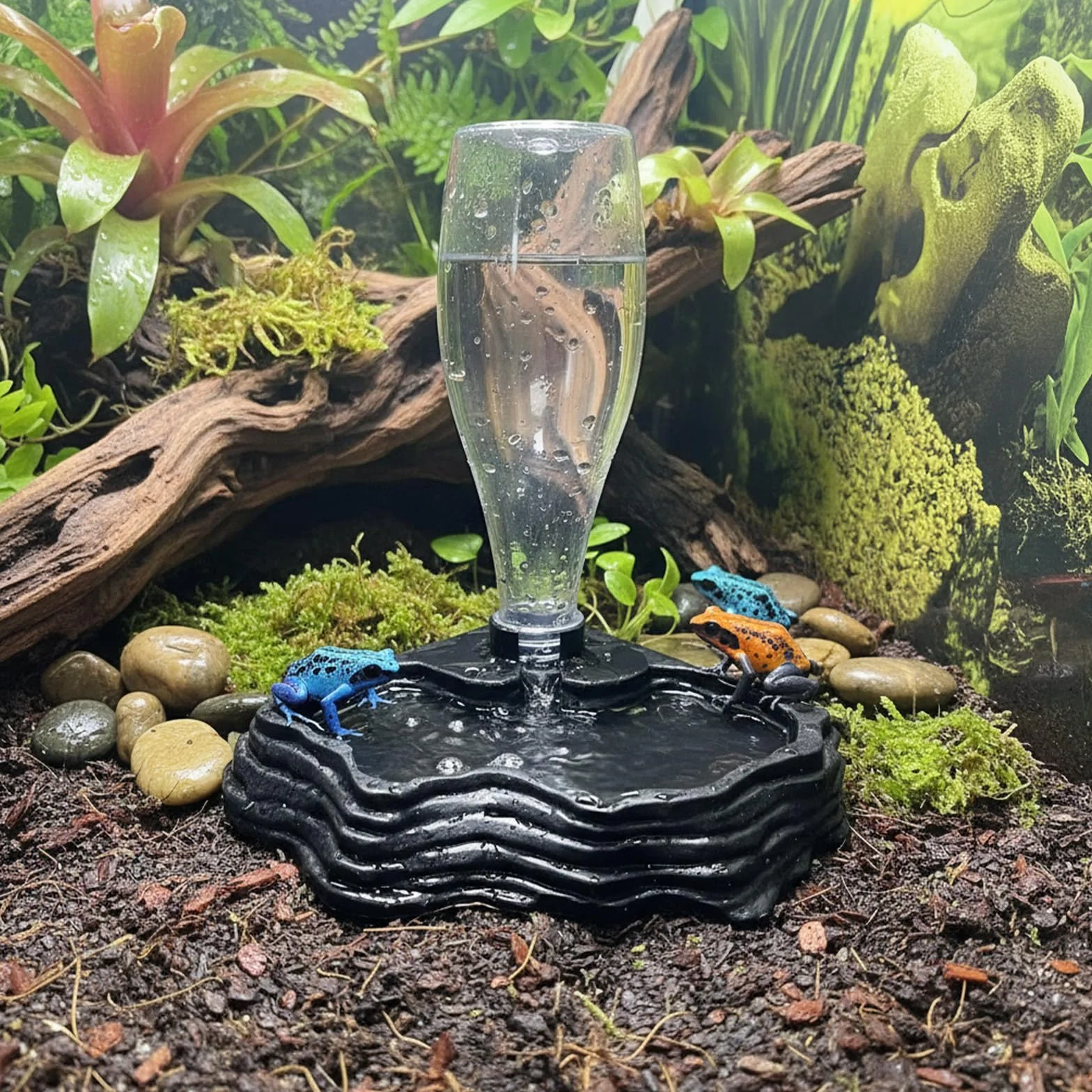 Abreuvoir Tortue Terrestre Distributeur d'Eau Portable avec Plat Anti-Débordement Plastique