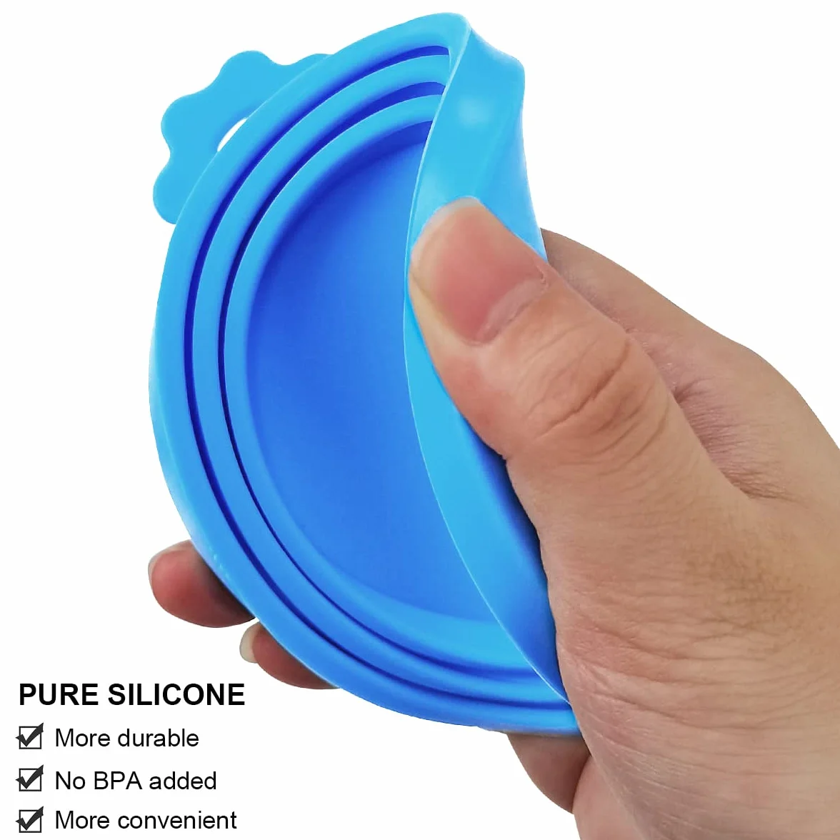 4 Pièces Couvercles Silicone de Conserve, Universels en Silicone Couvercles de Boîtes pour Aliments pour Chats et Chiens 3 en 1 Couvercle Boite Conserve Chat avec 2 Cuillères
