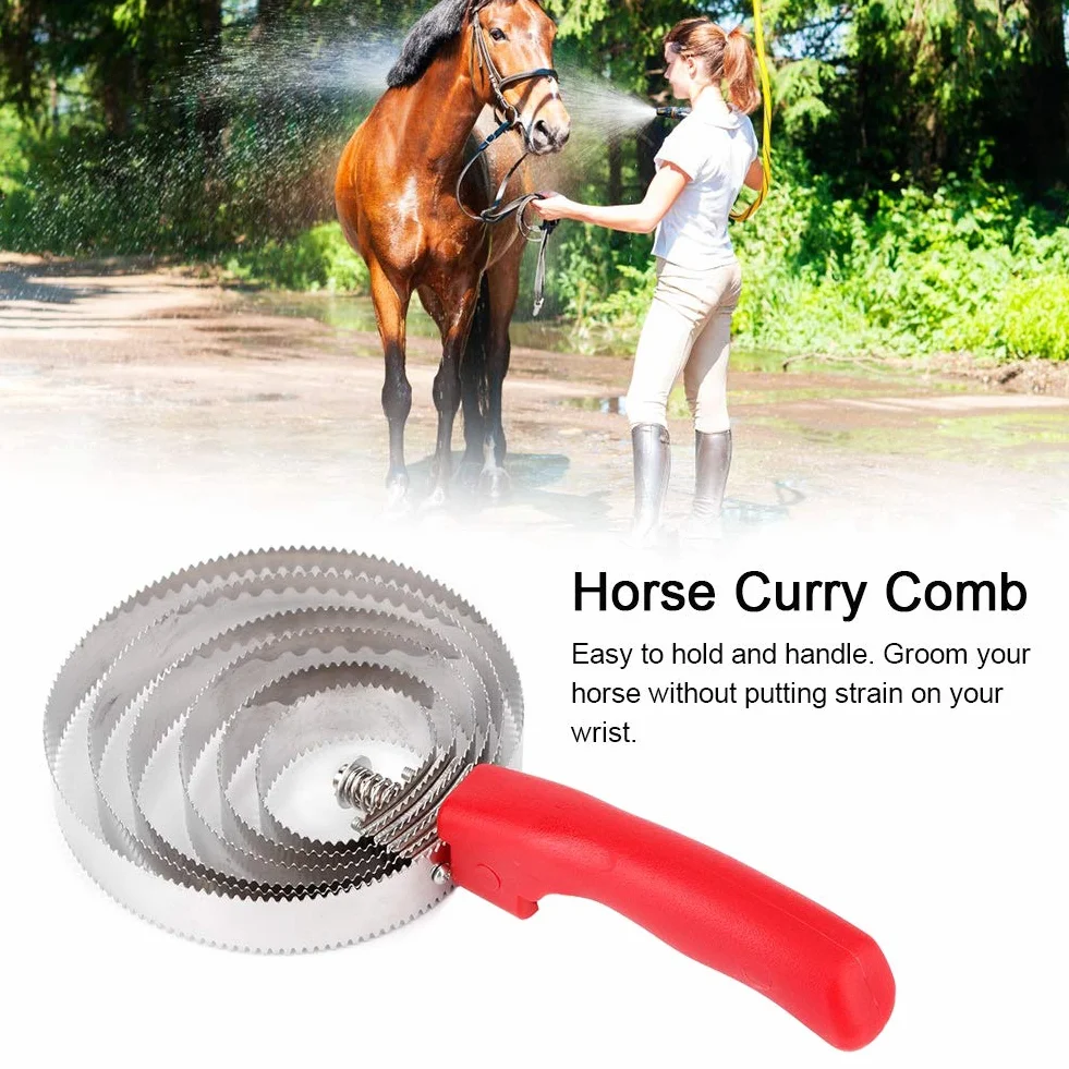 Brosse à cheval professionnelle, peigne à curry pour soins équins, ensemble de toilettage pour grands chevaux