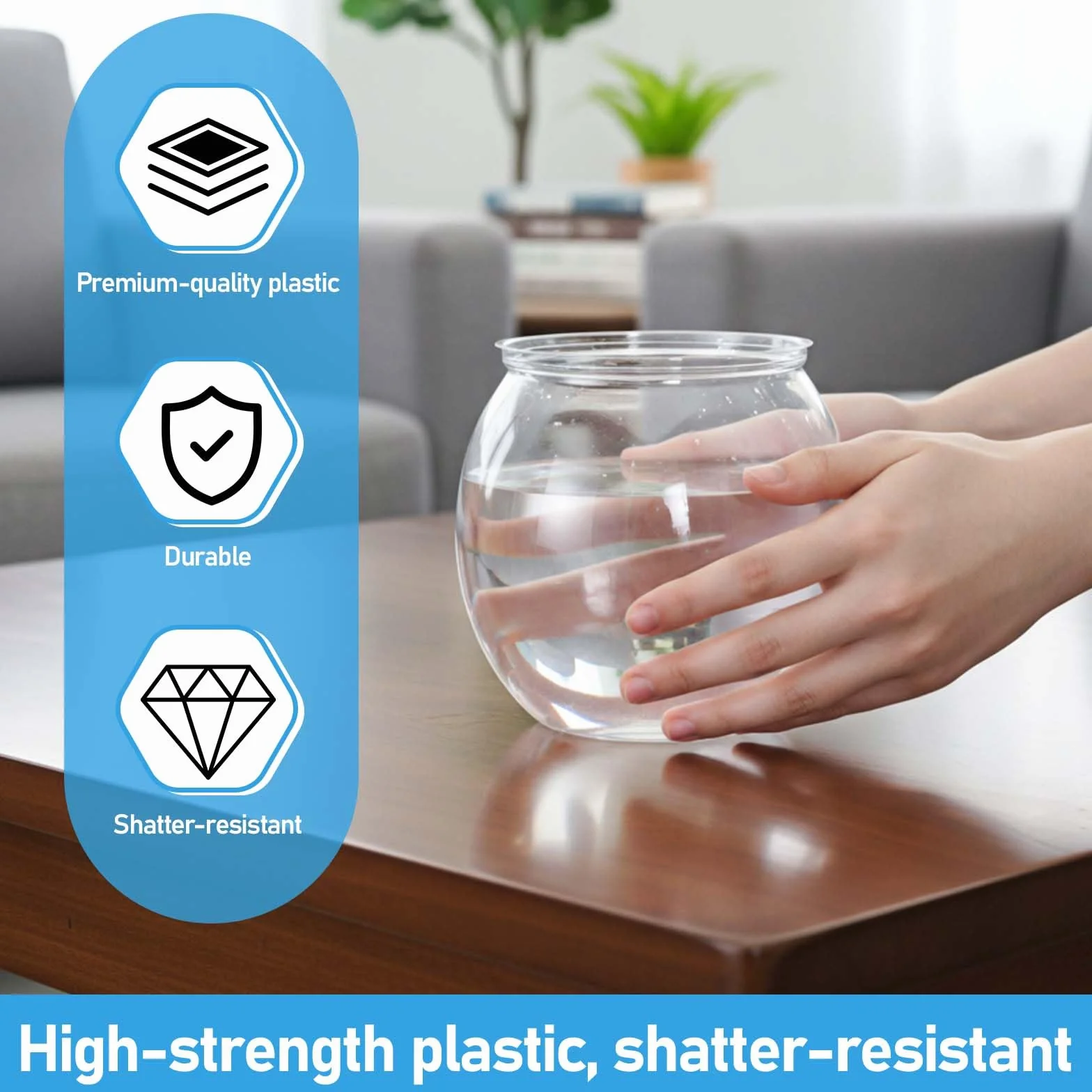 Mini vase rond en plastique pour aquarium 13 cm décoration de bureau