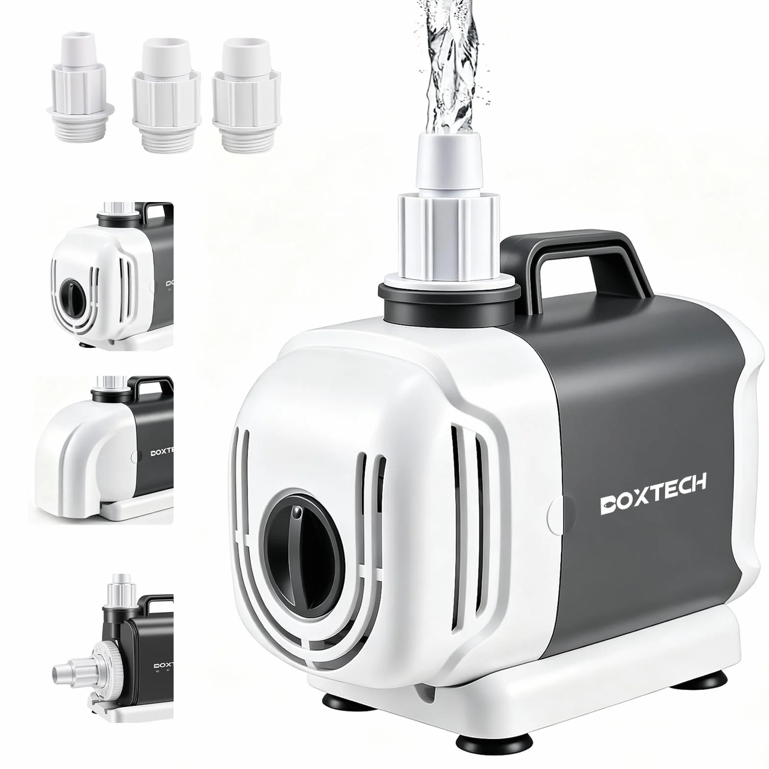 Boxtech Pompe Bassin 55W 3500L/h Pompe d'Aquarium Débit Réglable Moteur Cuivre Pur