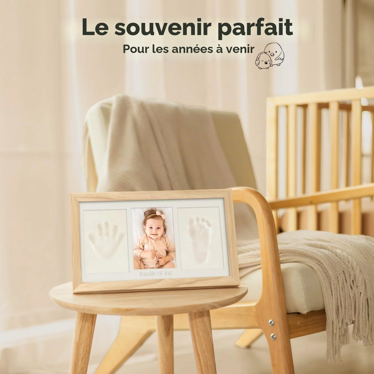 Kit d'empreintes de mains et de pieds de bébé – Cadre souvenir nouveau-né, cadeaux personnalisés pour bébé