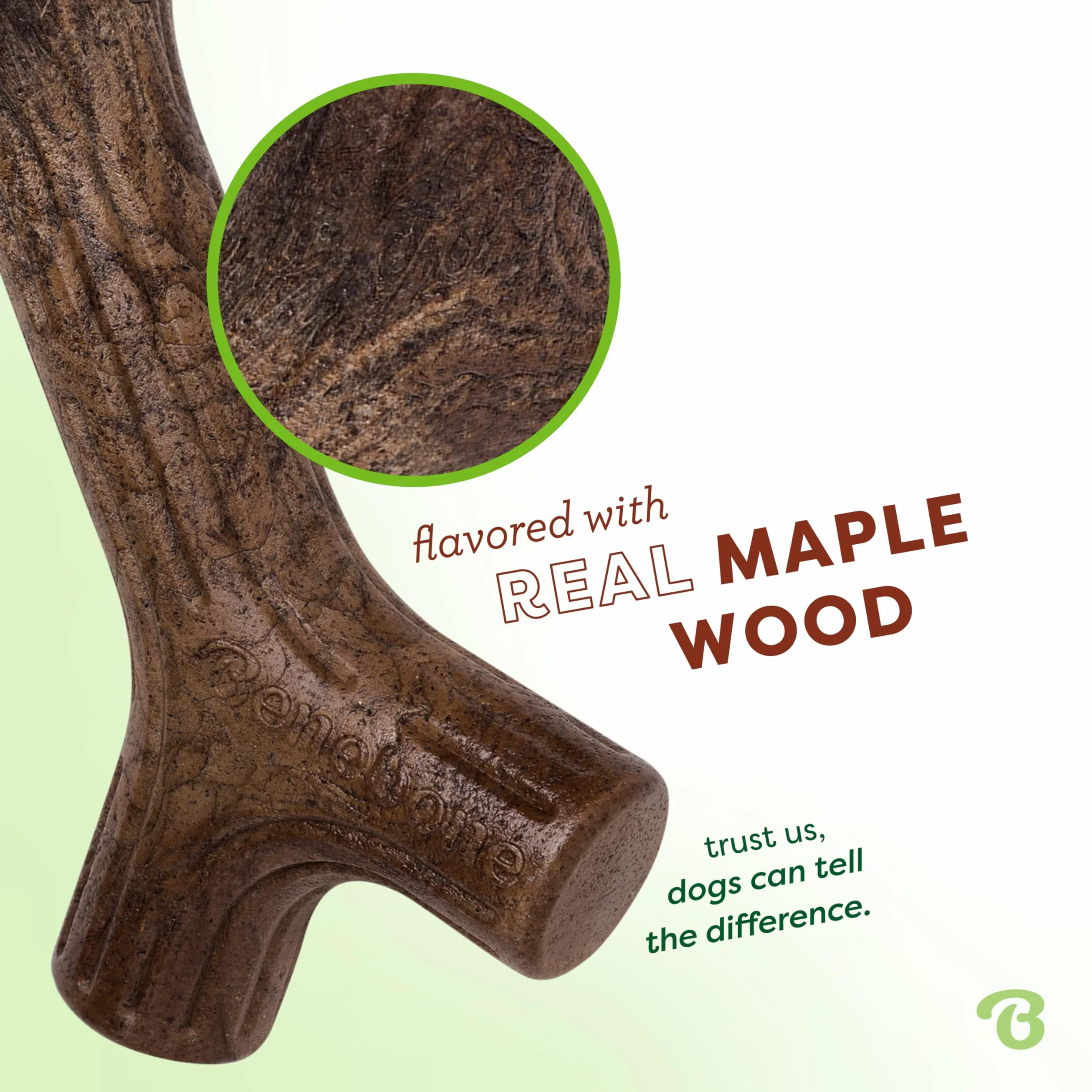 Benebone Bâton à mâcher Indestructible pour Grands Chiens, Saveur Bois d'érable, Durable et Résistant