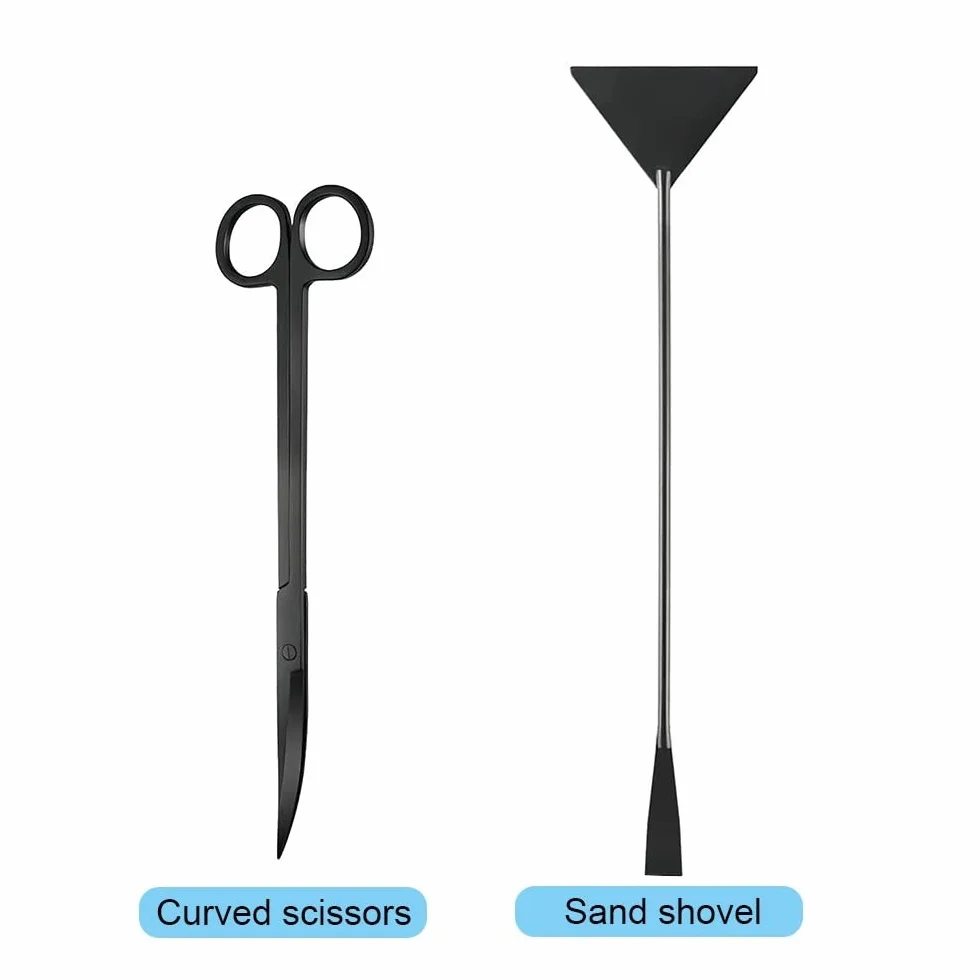 Kit d'outils pour Aquarium en Acier Inoxydable, Pince, Ciseaux, Spatule pour Plantes Aquatiques